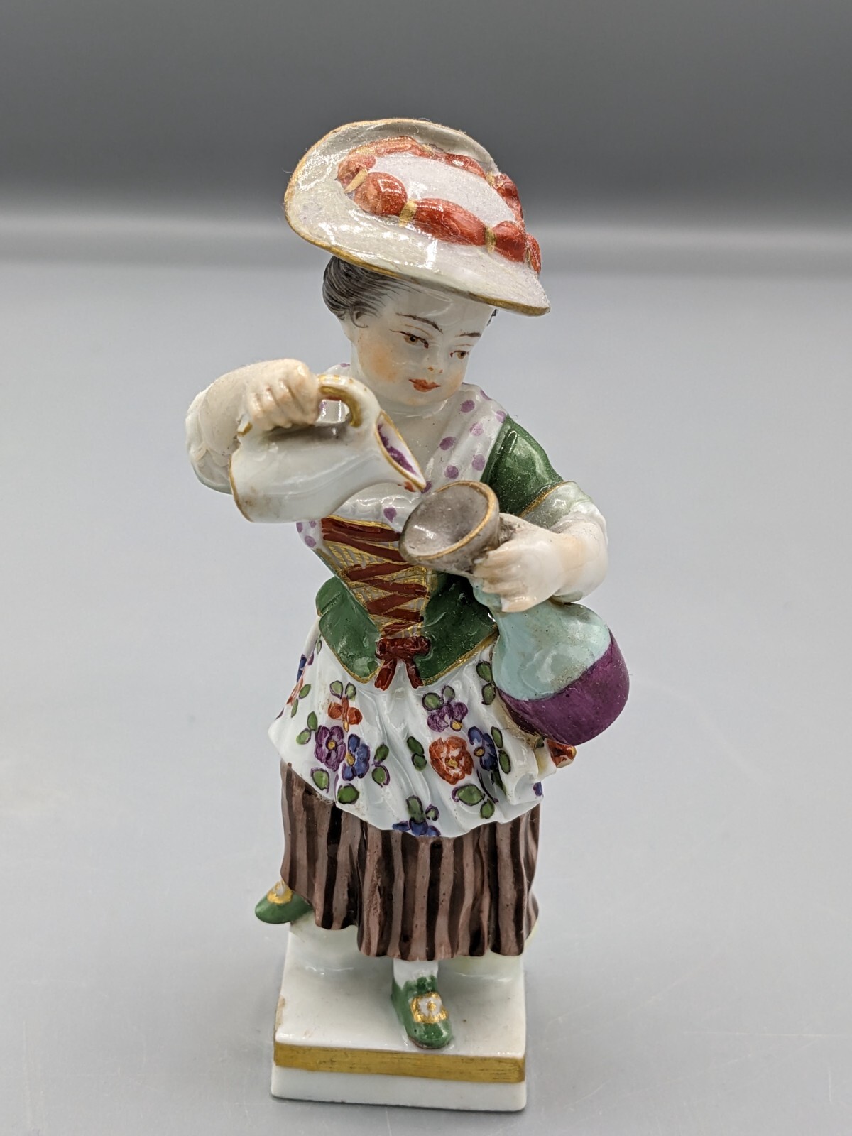 Antique 19C German Meissen Porcelain Figurine Model G6  Gardener's Child Marked