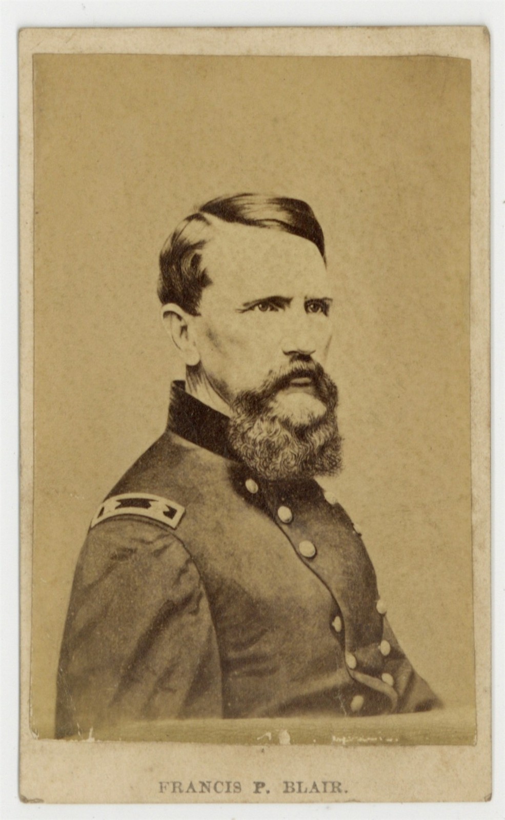 Major General Francis Blair CDV Civil War 1860 Original Photo US Senator Q10306