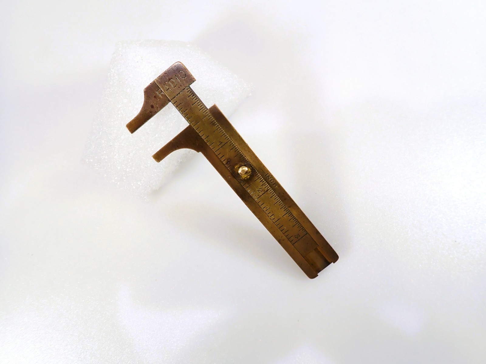 Vintage H. Heller New York Solid Brass Pocket Caliper RADIO Germany 3