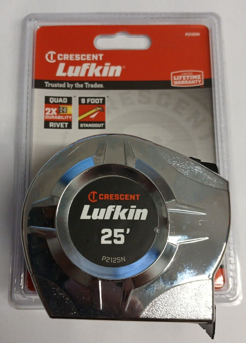 LUFKIN P2125N 1X25' CHROME TAPE MEASURE