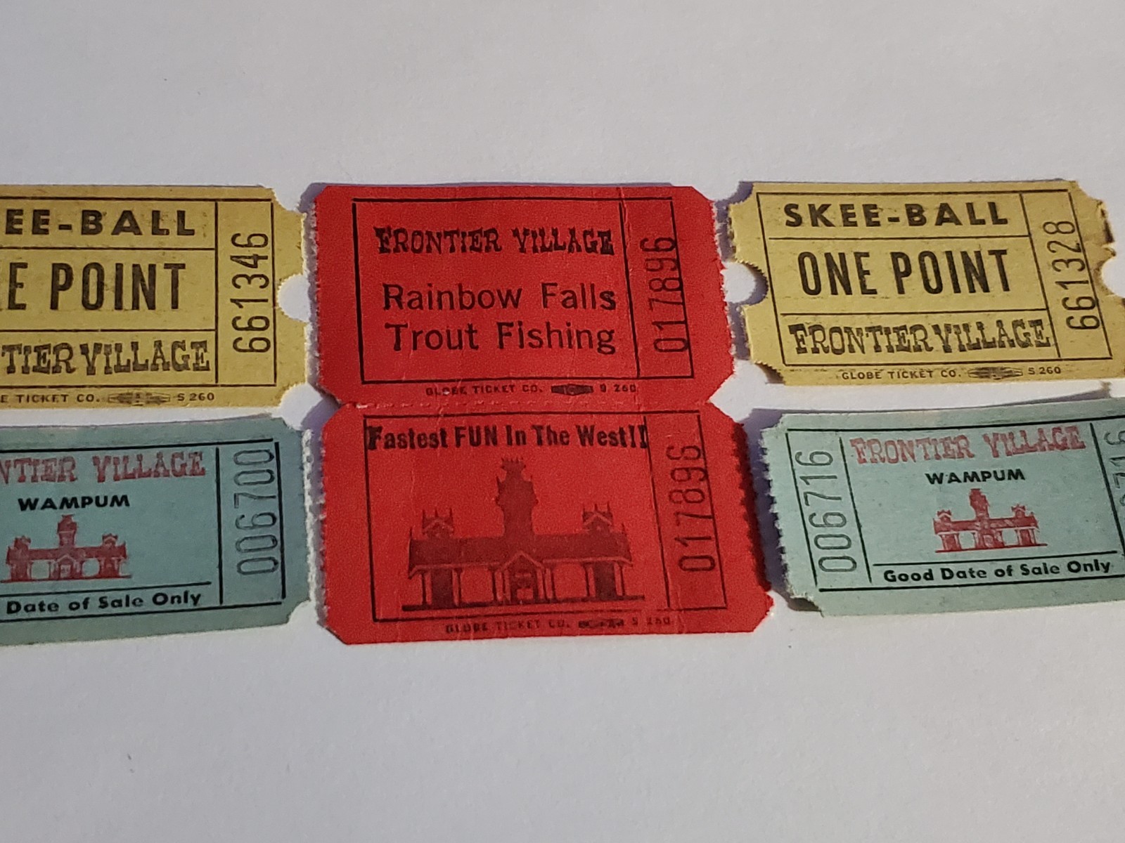 5 Lot Vtg Frontier Village 1960\'s 1970\'s San Jose Tickets Skee Ball Fish Wampum 5 Lot Vtg Frontier Village 1960\'s 1970\'s San Jose Tickets Skee Ball Fish Wampum