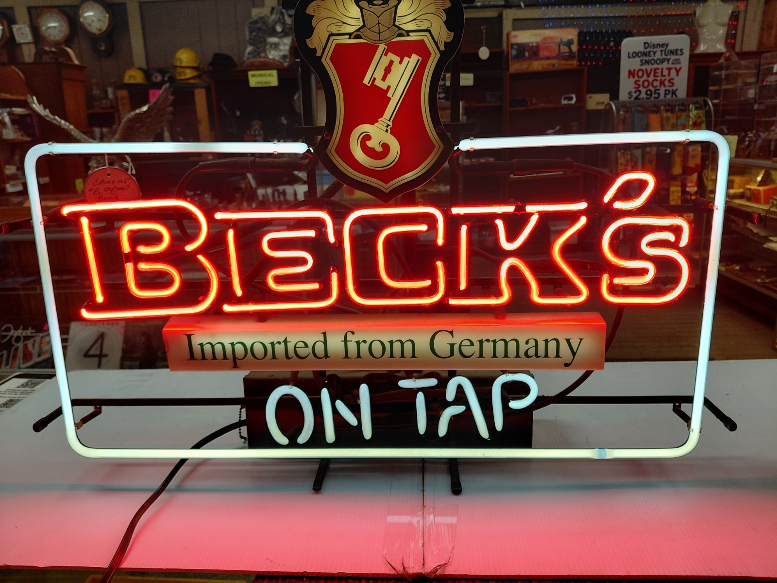 RARE Vintage Beck's On Tap Beer Imported from Germany Neon Light Sign