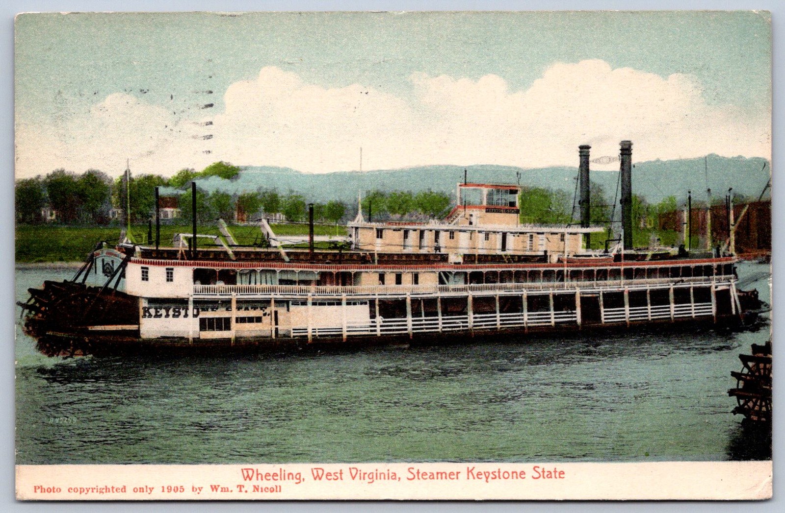 K29/ Wheeling West Virginia Postcard c1910 Steamer Keystone State Ship 123