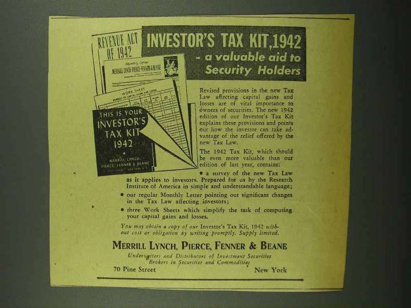 1942 Merrill LynchAd - Investor\'s Tax Kit