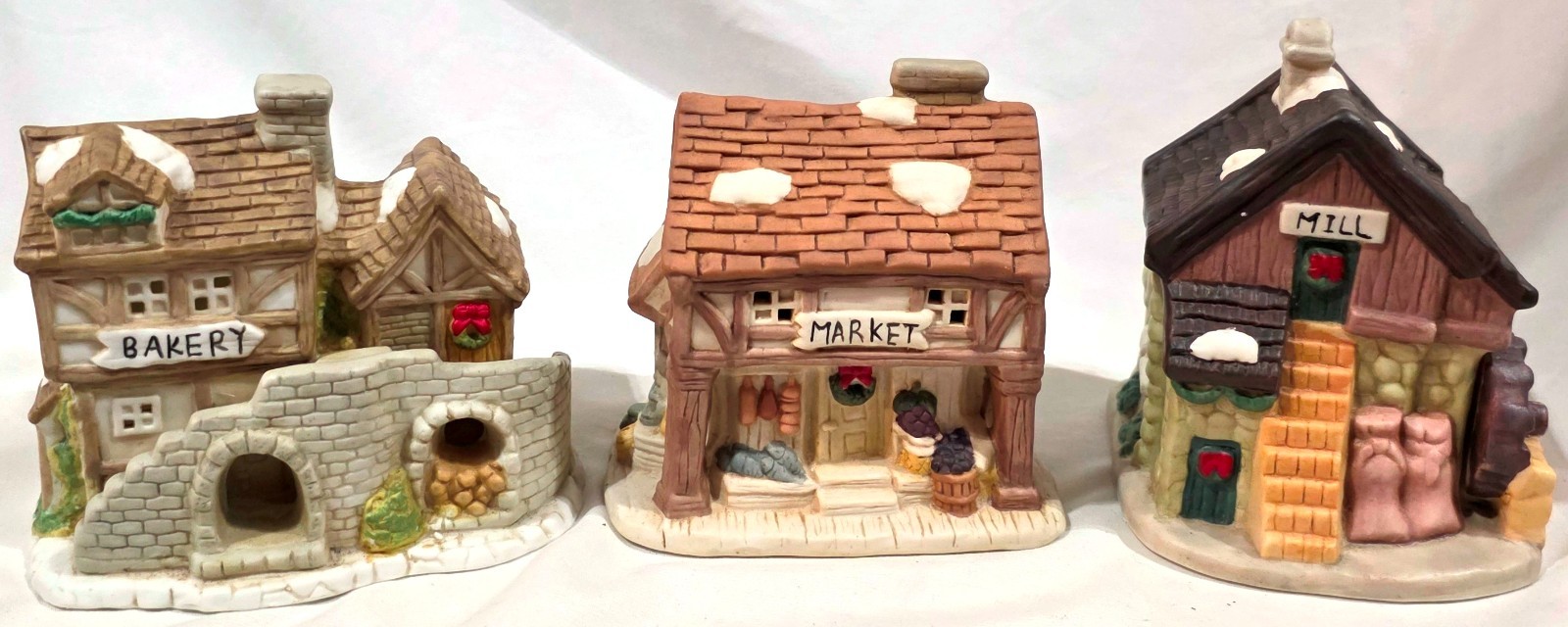 BAKERY MARKET MILL small English Christmas Village shop buildings Seymour Mann