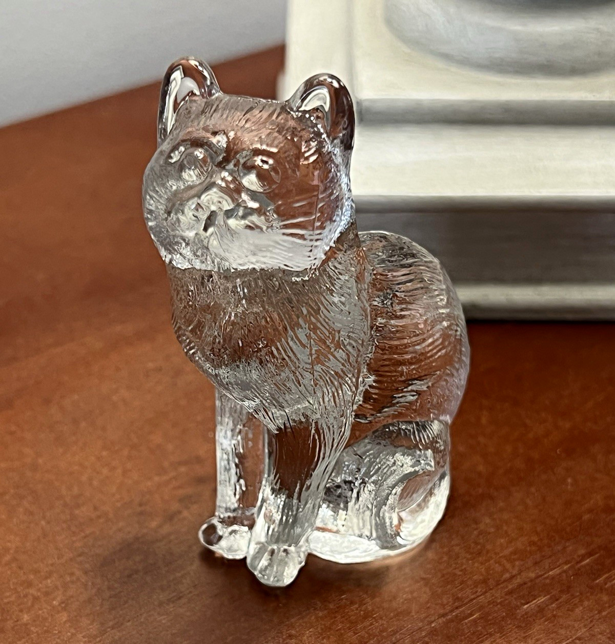 Clear Mosser Glass Sitting Kitty Cat
