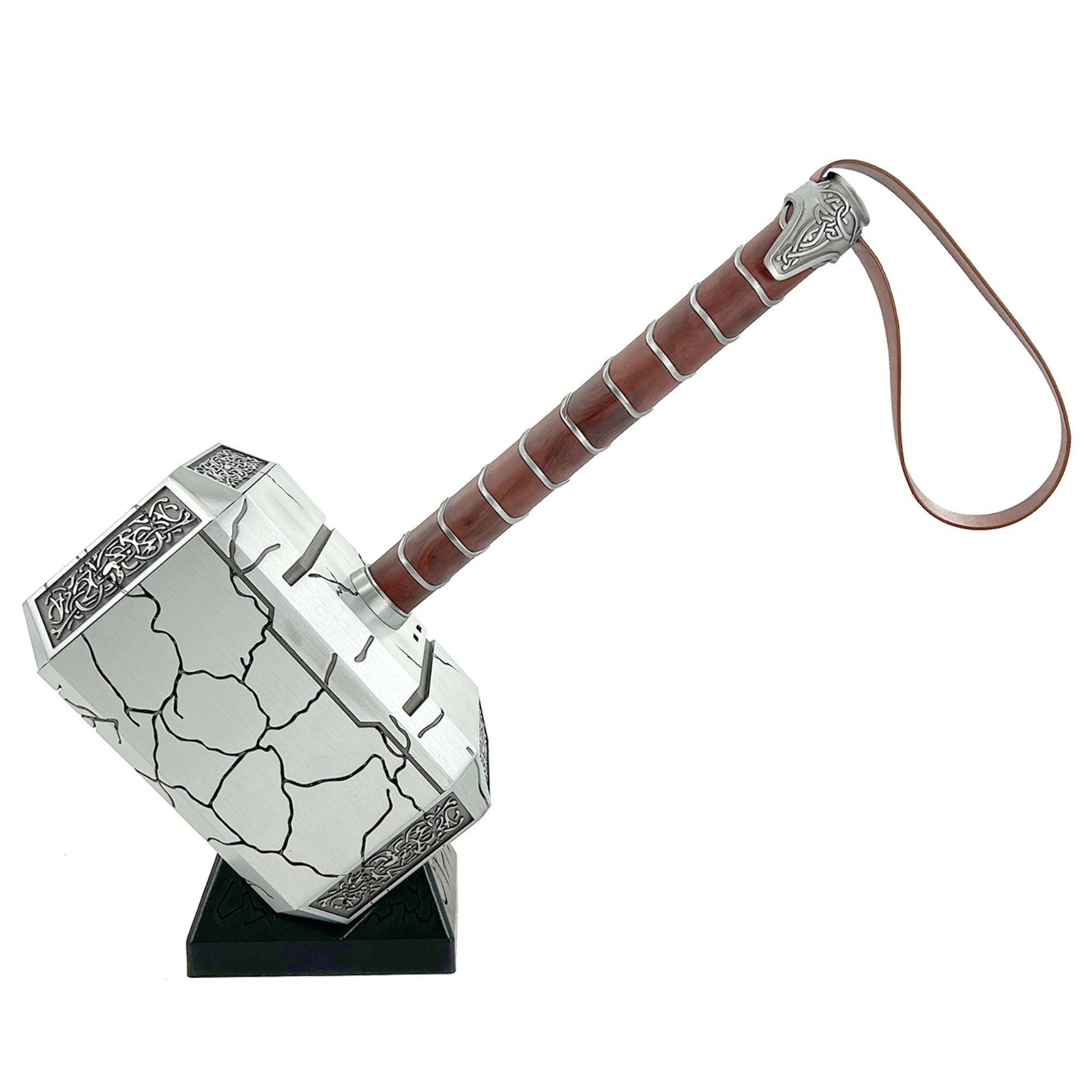 Summon the Thunder Lighted Thor Mjolnir Replica with Stand and Leather Handle Summon the Thunder Lighted Thor Mjolnir Replica with Stand and Leather Handle