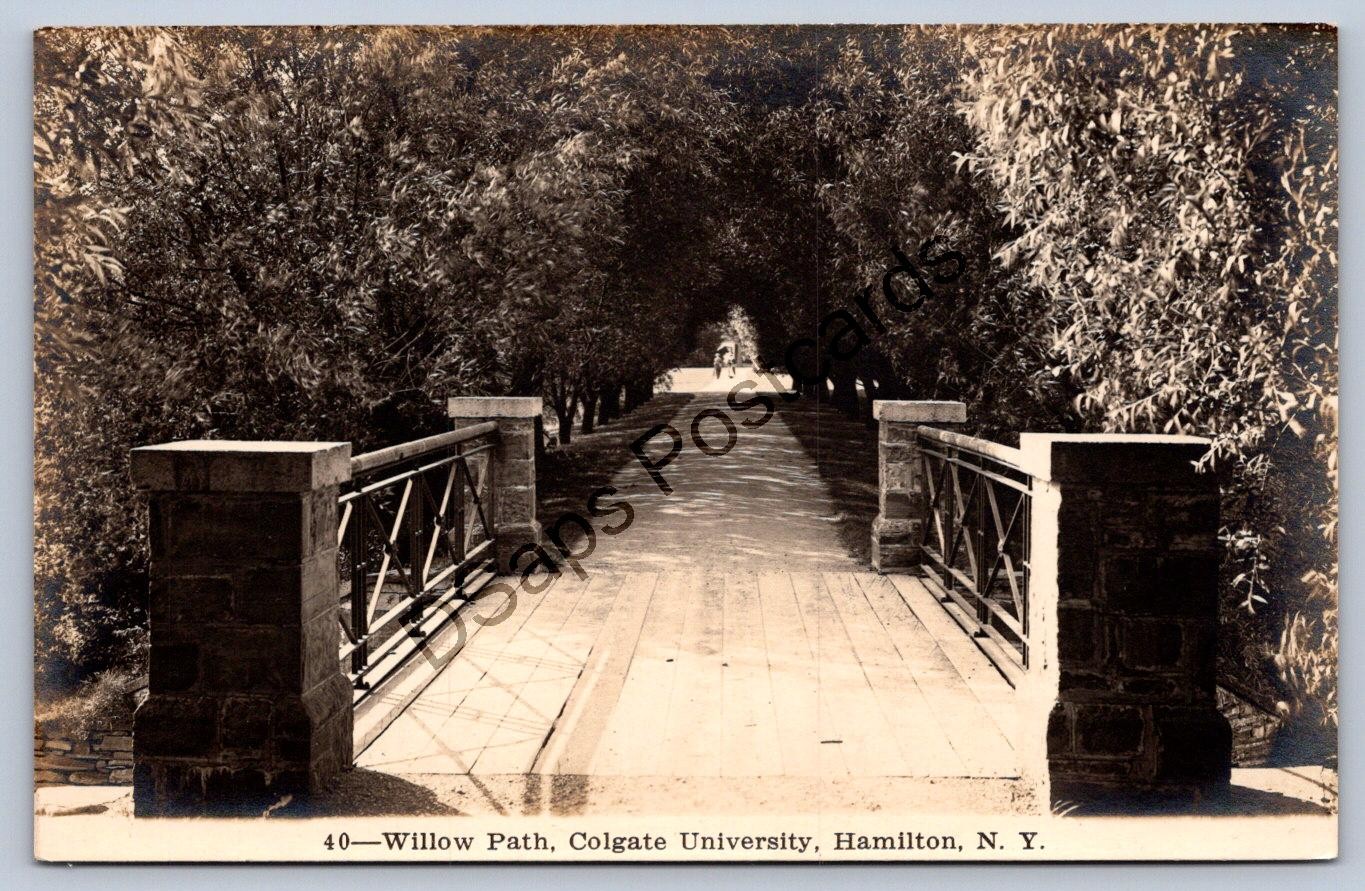K61/ Hamilton New York RPPC Postcard c1920s Colgate University Willow Path 75 K61/ Hamilton New York RPPC Postcard c1920s Colgate University Willow Path 75