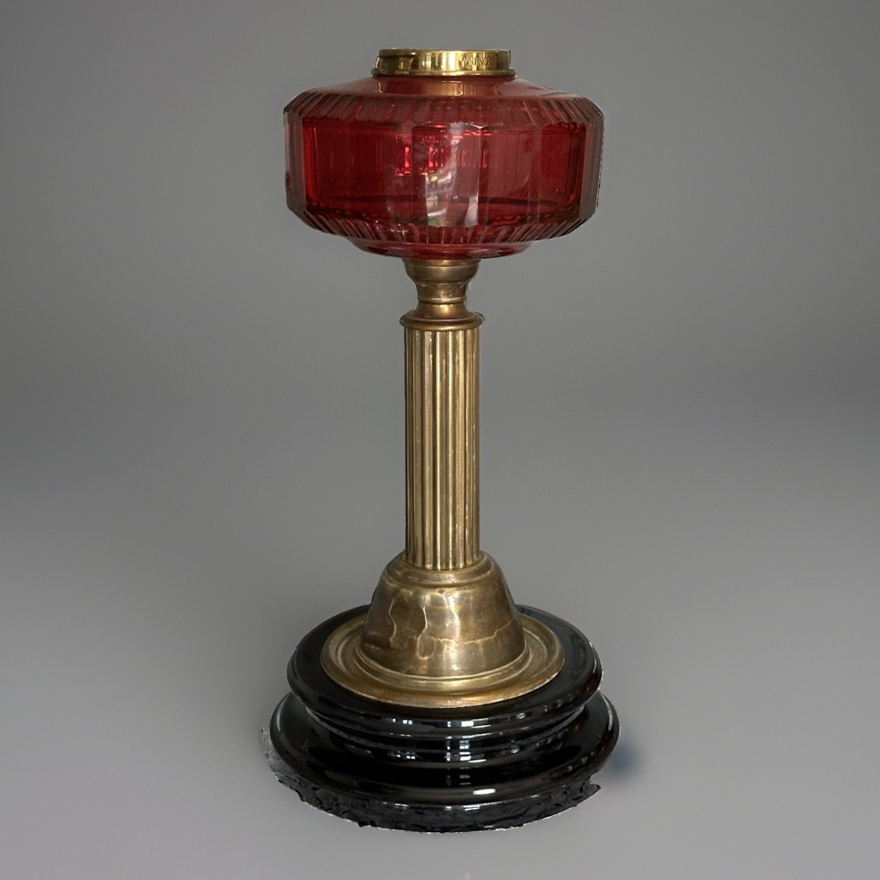 Gorgeous Tall Victorian Youngs Duplex Bronze Column Red Cranberry Cut Glass Font Gorgeous Tall Victorian Youngs Duplex Bronze Column Red Cranberry Cut Glass Font