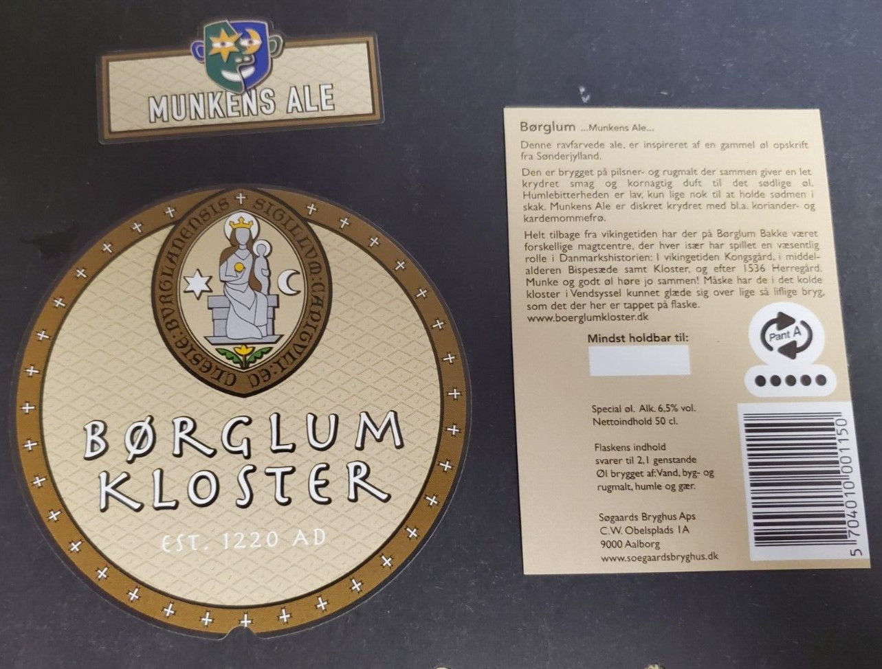 Denmark, nice Borglum kloster beer label