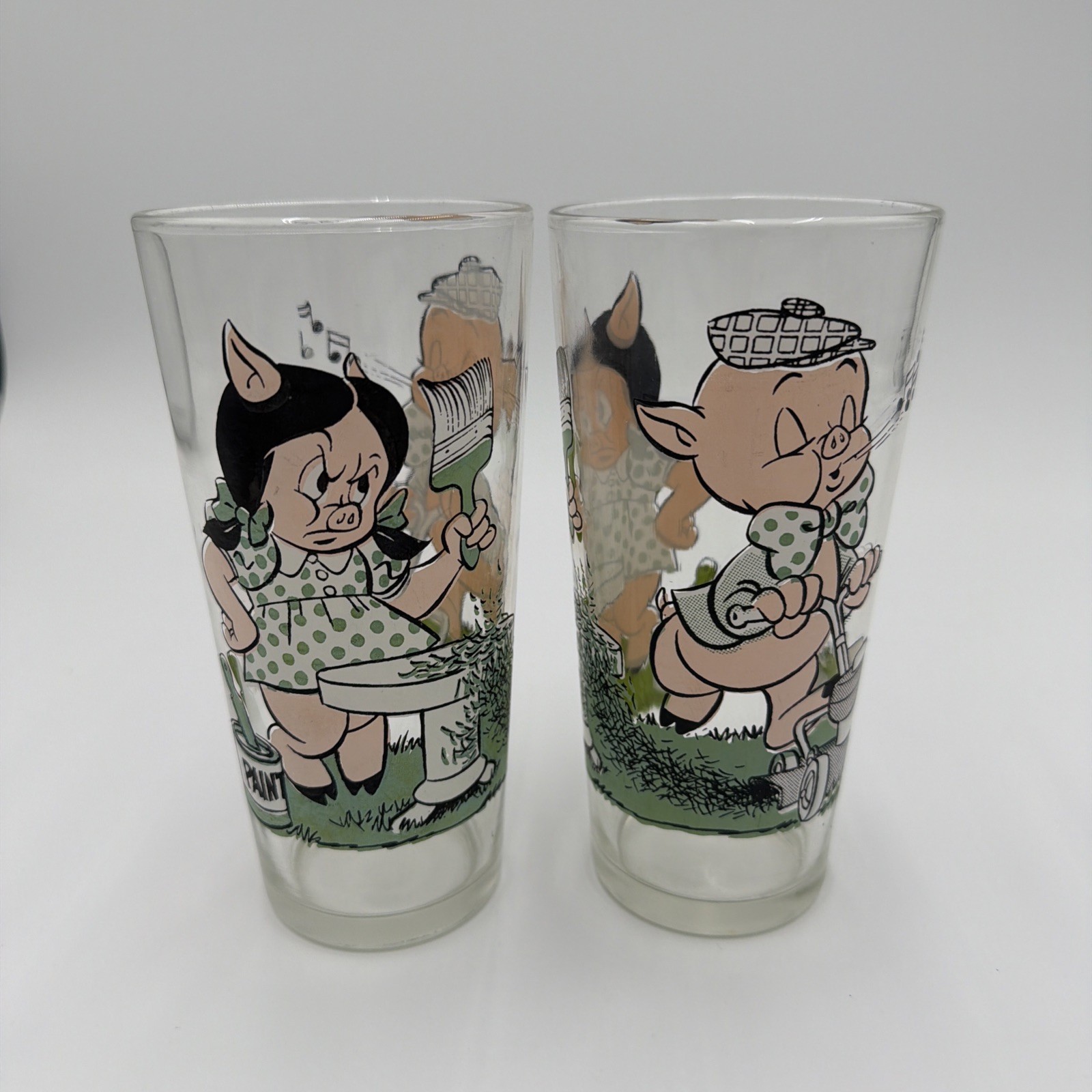 Vintage Pepsi Collector Series Glass Petunia & Porky Pig Warner Bros 1976 Set 2 Vintage Pepsi Collector Series Glass Petunia & Porky Pig Warner Bros 1976 Set 2