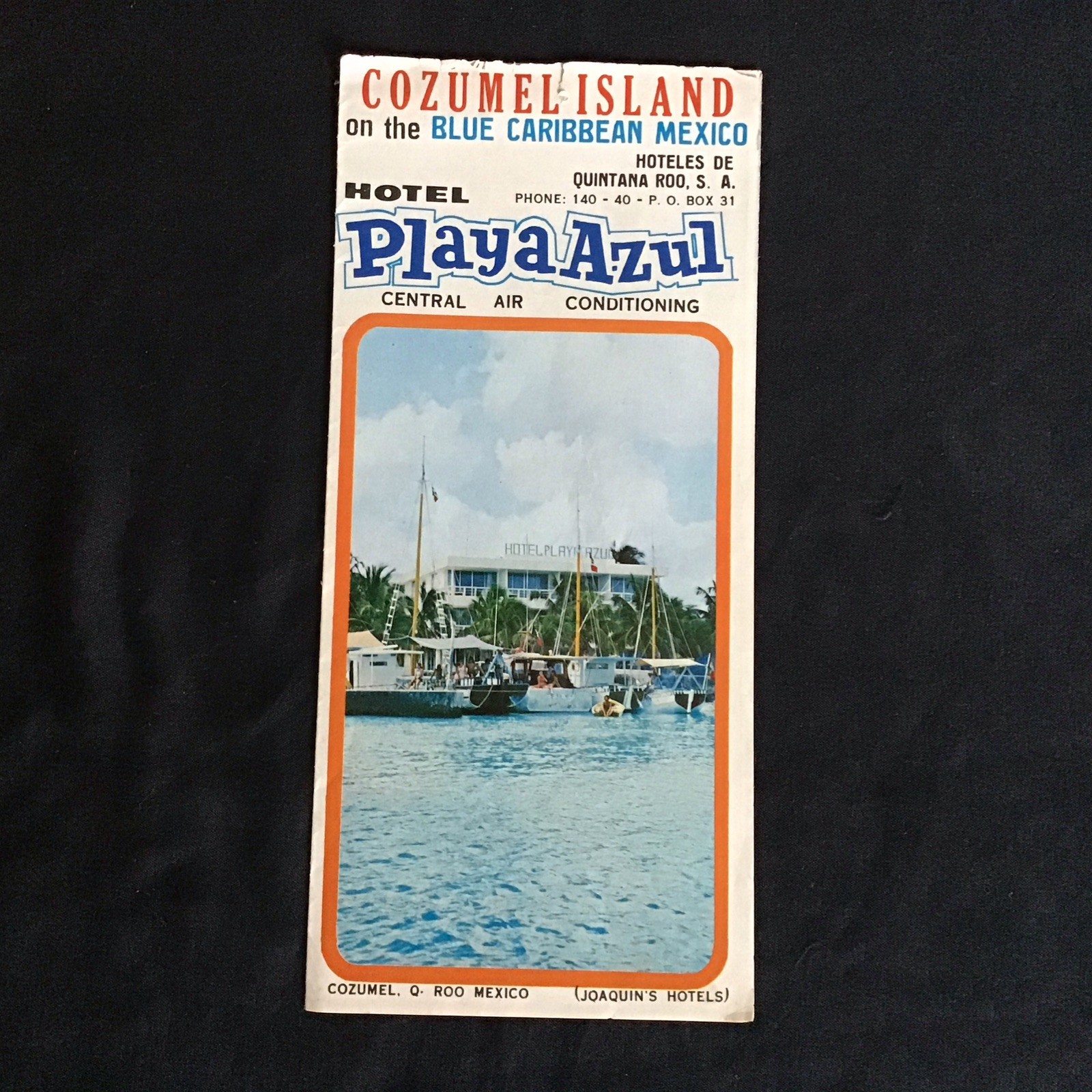 1960’s COZUMEL Island MEXICO HOTEL PLAYA AZUL Joaquin’s Hotels Foldout Brochure
