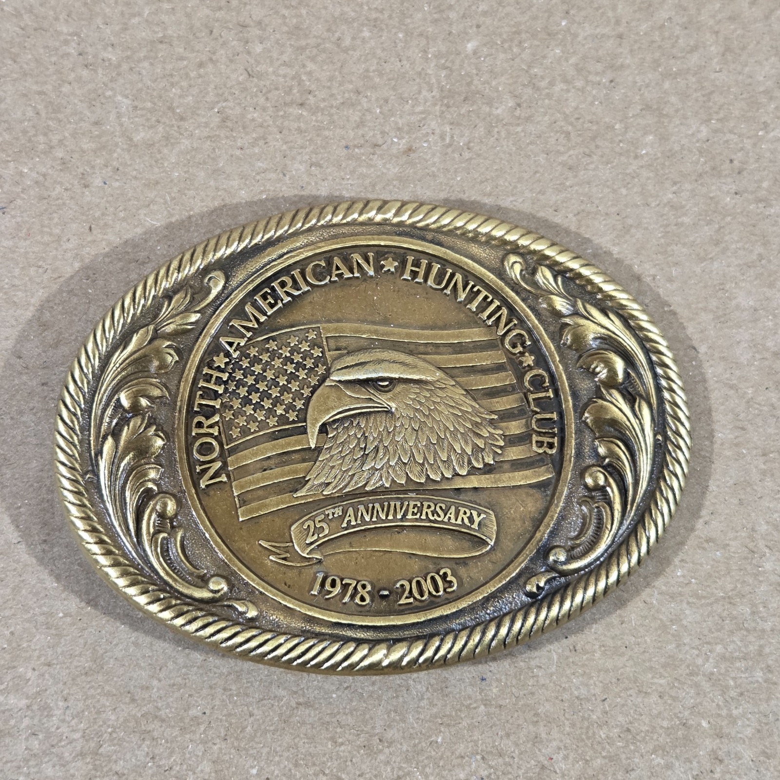 Vintage Belt Buckle North American Hunting Club 25 Anniversary 2003