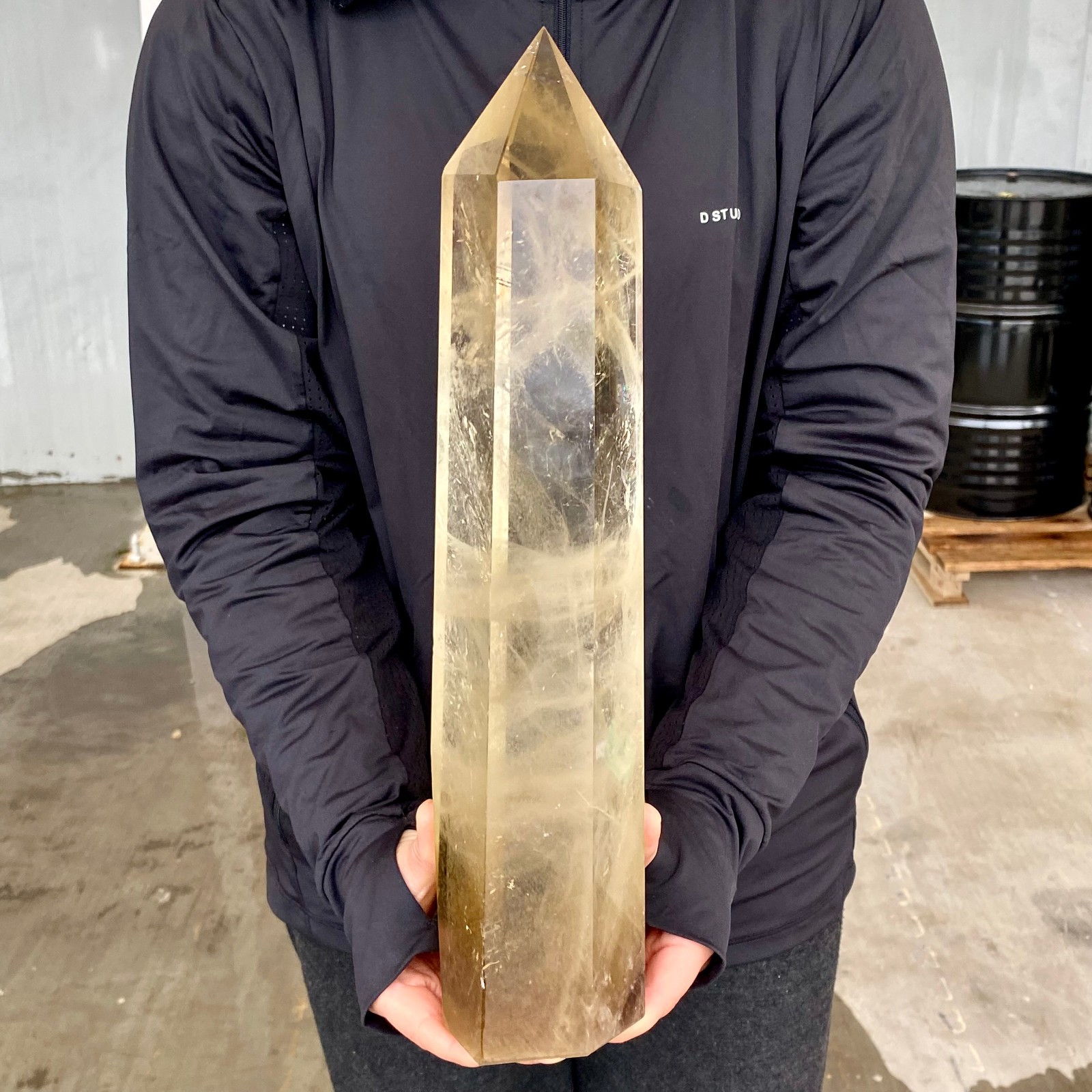 9.7LB Natural clear white crystal obelisk Crystal energy column Reiki healing