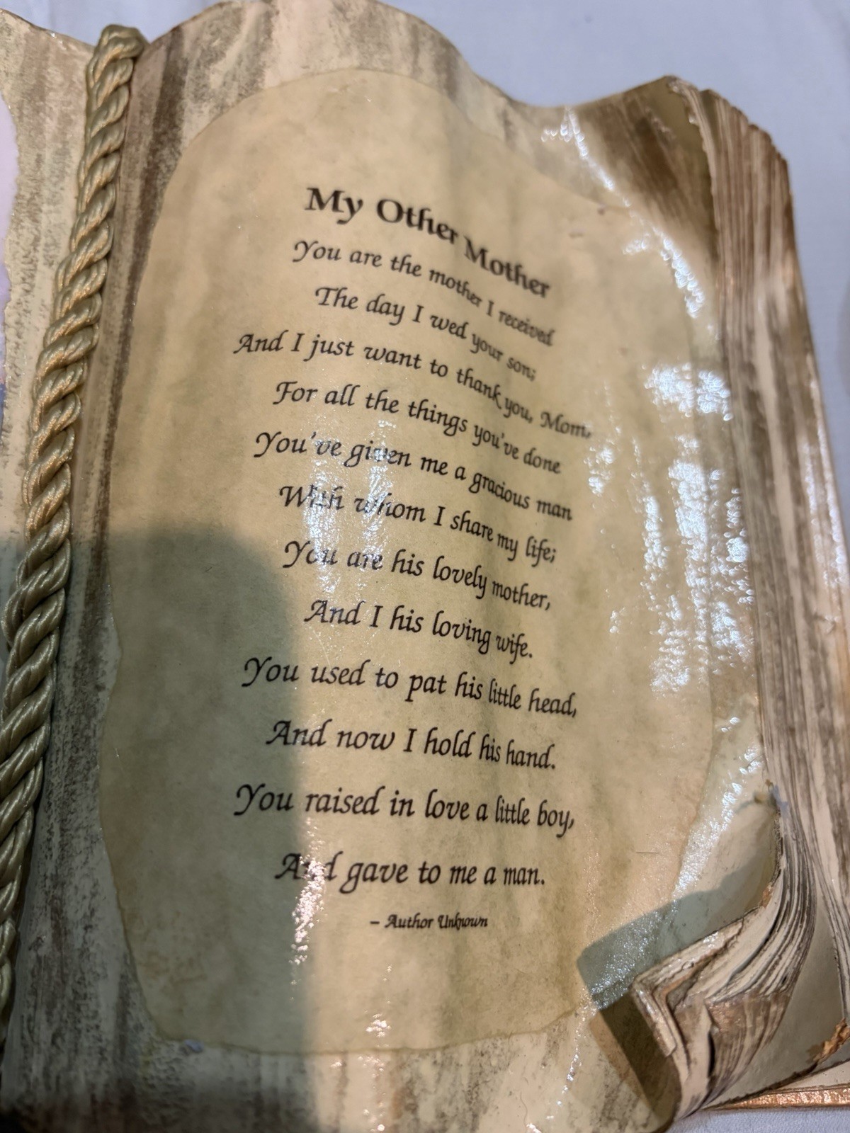 Vintage Judith Bond Books of Love My Other Mother Decorative Book Sculpture