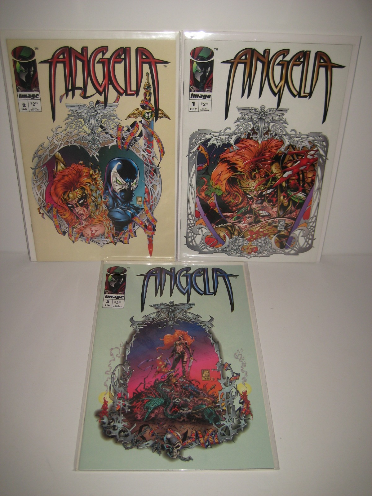 ANGELA 1-3 Full Run Set Spawn Capullo Neil Gaiman Sandman IMAGE COMICS MCFARLANE