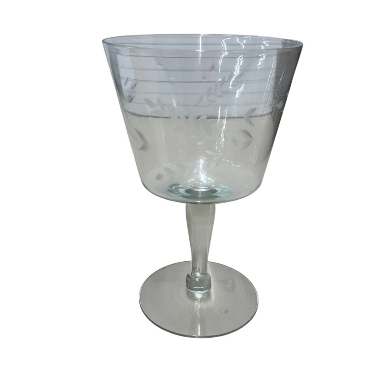 Etched Wheat Pattern Wine Glass Clear Stemware Etched Wheat Pattern Wine Glass Clear Stemware