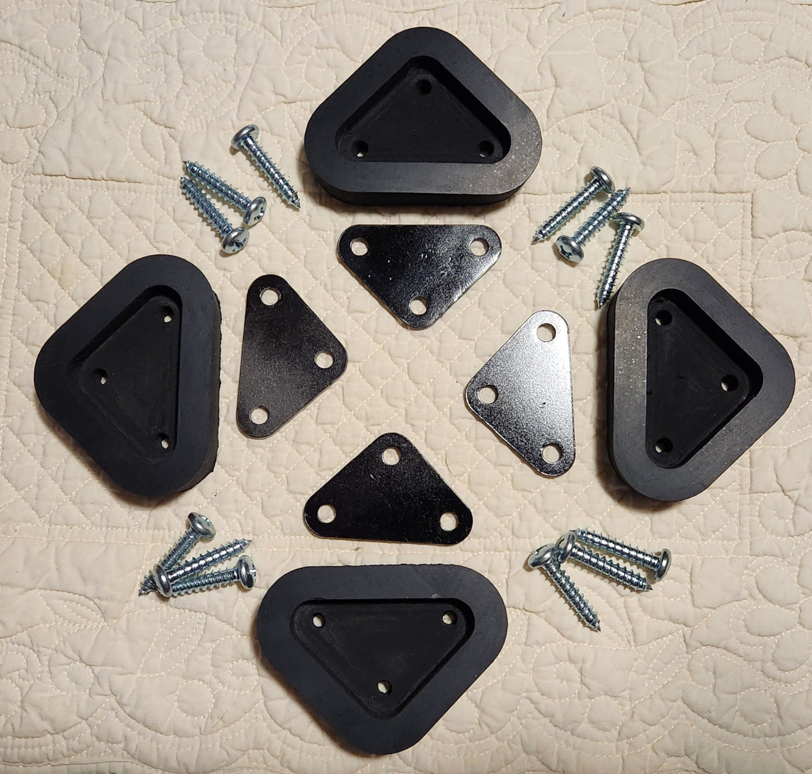 Rubber Foot Pads for Railroad  Conductor\'s Step box or Stool - Replacement Kit