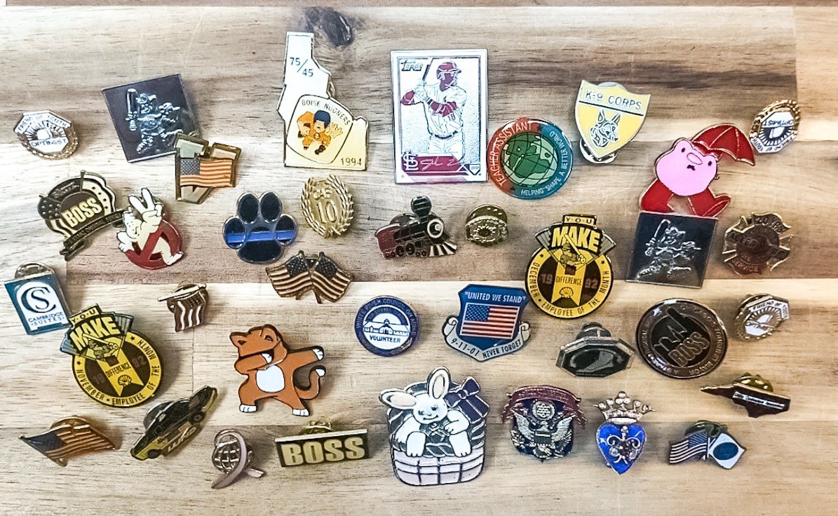 Dealer Lot | Mixed Pins Buttons | Sports Pop Culture Police Religious USA Flag