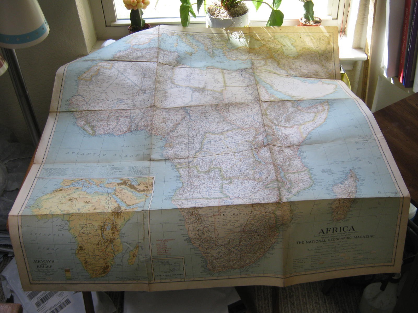 ANTIQUE AFRICA MAP National Geographic June 1935