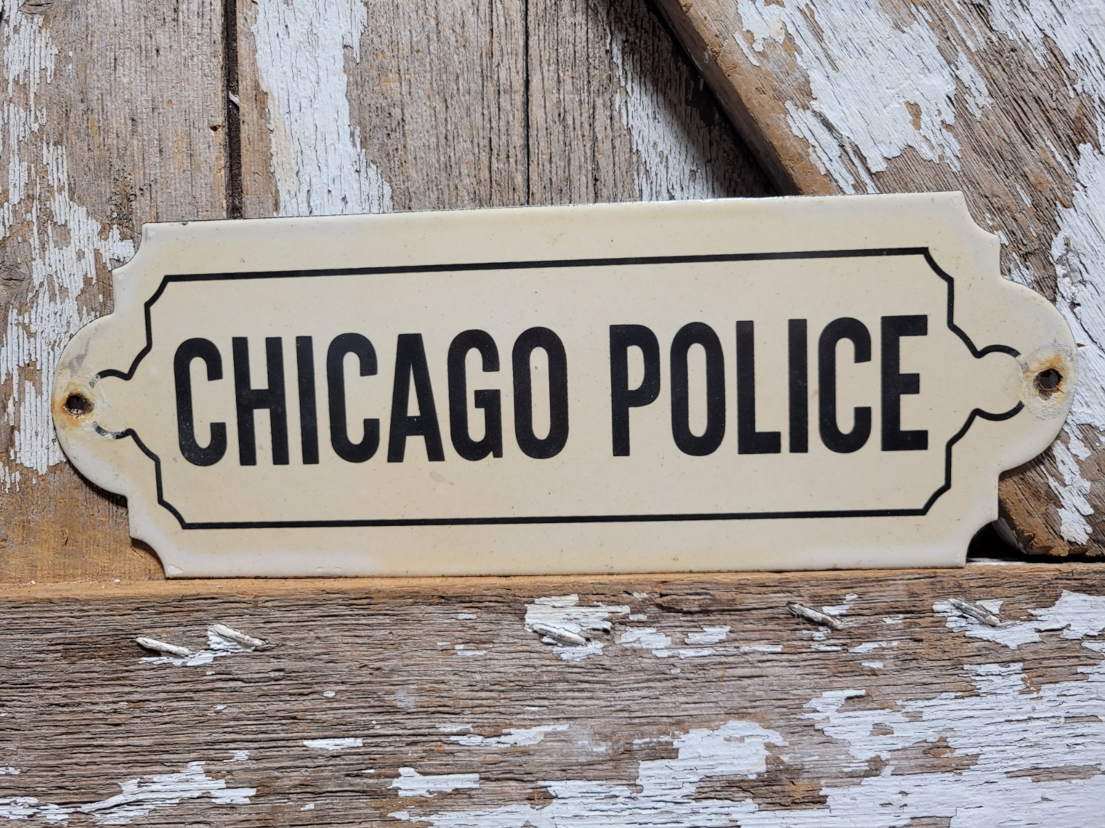 VINTAGE CHICAGO PORCELAIN SIGN OLD POLICE COPS CPD