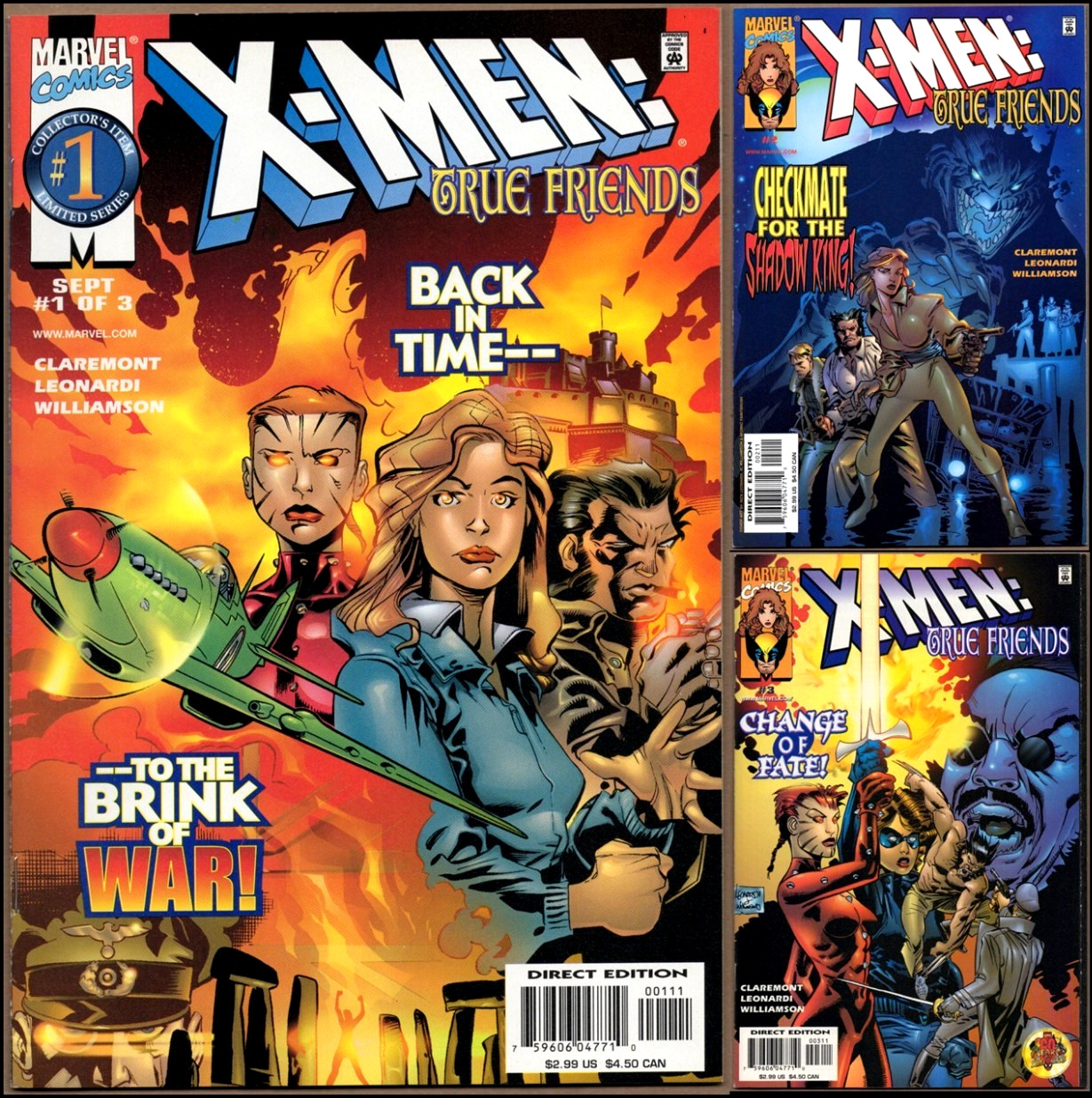 X-MEN: TRUE FRIENDS #1-3 (1999) 1ST PRINT Complete Series ❌ CLAREMONT VFNM