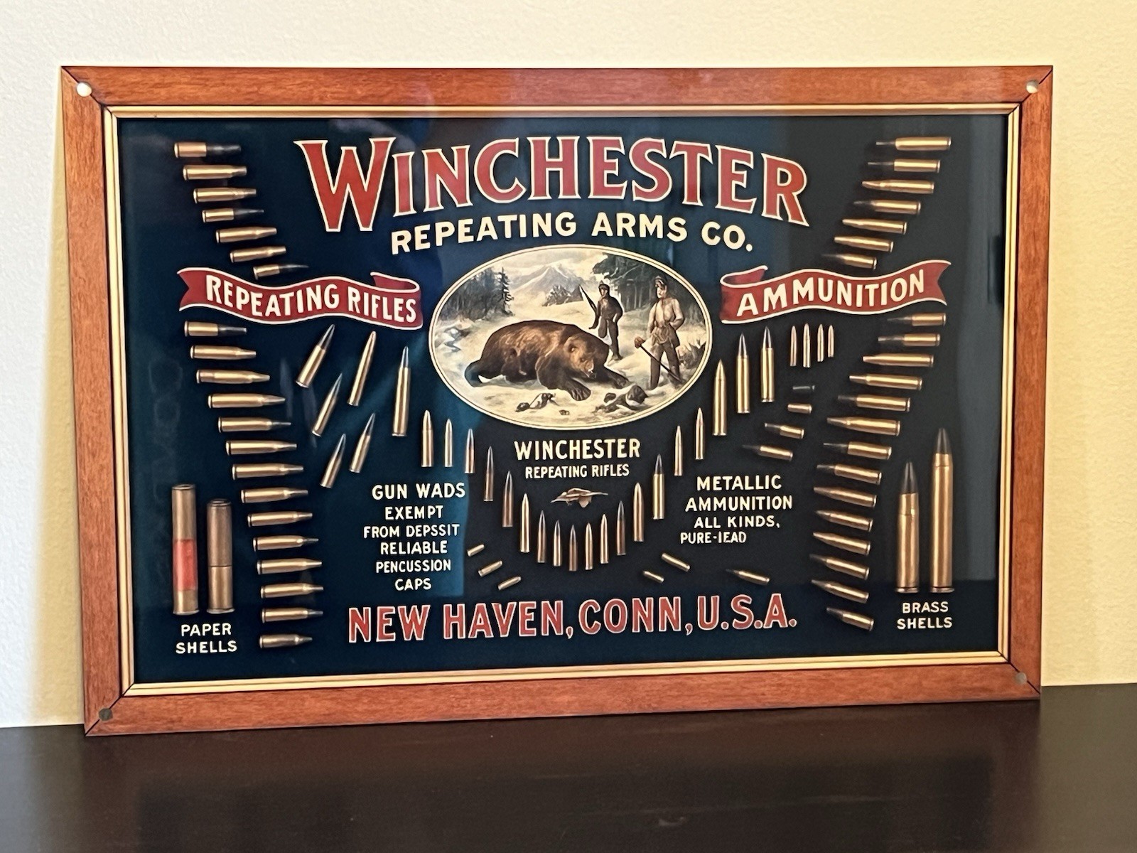 Large 18x12 Inch Winchester Bullets Ammunition Vintage Style Sign Advertising
