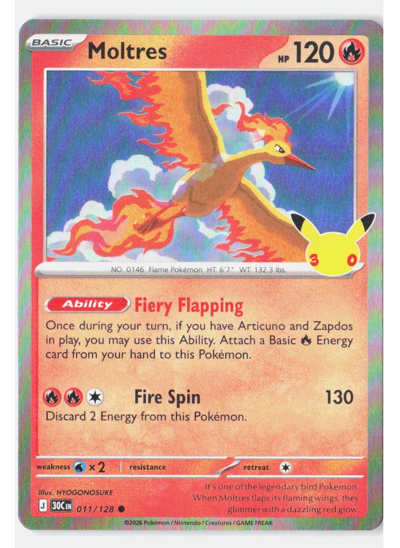 Moltres Holofoil[30C - 011/128] (NM) Pokemon
