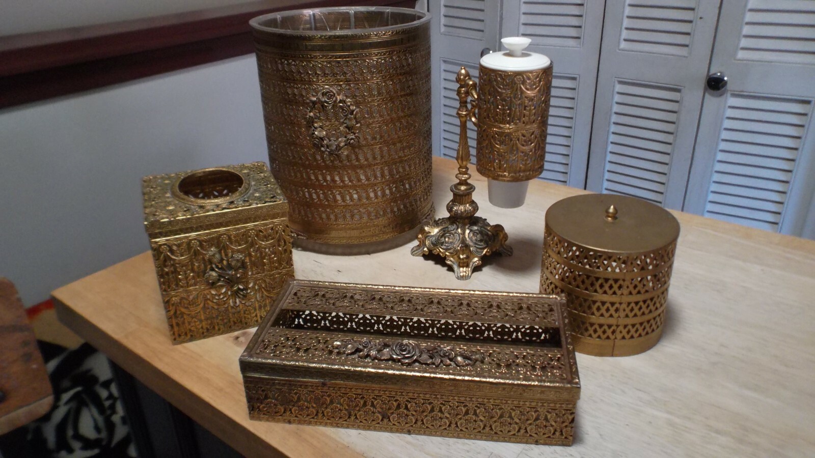 Matson Ormolu Filigree Metal Hollywood Regency COLLECTION.