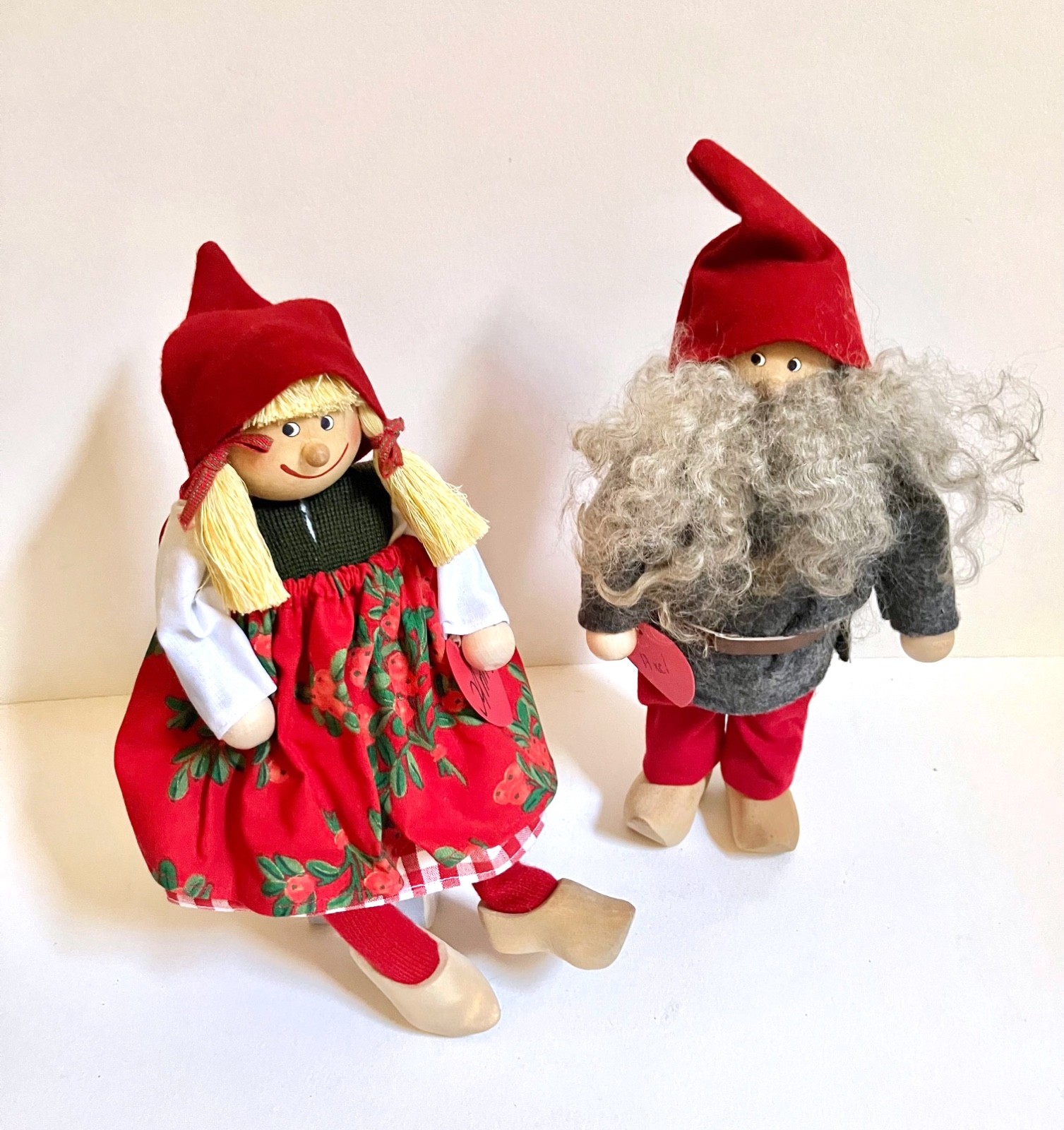Swedish design by Bibi Larsen - Anna and Axel - Pair of Tomten - New