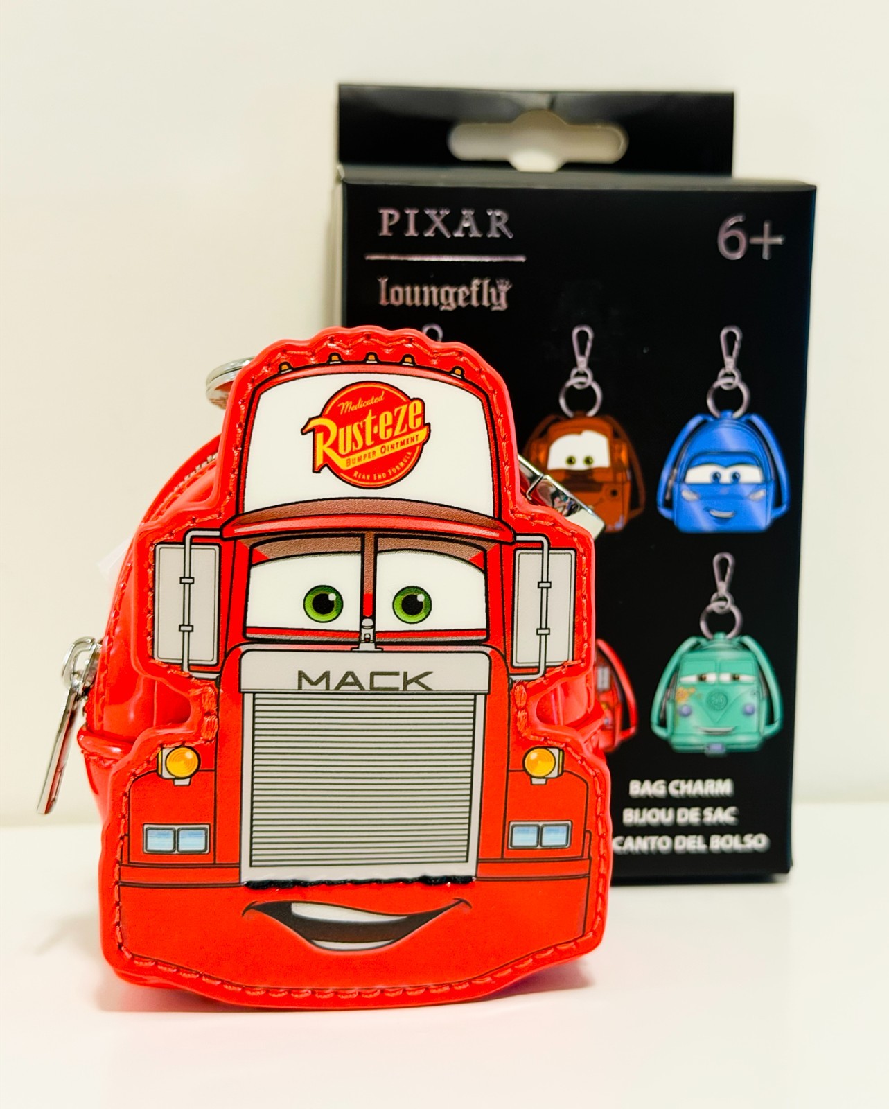 Loungefly Disney, Pixar Cars, MACK Mini-Backpack Keychain BagCharm, FASHION, NEW