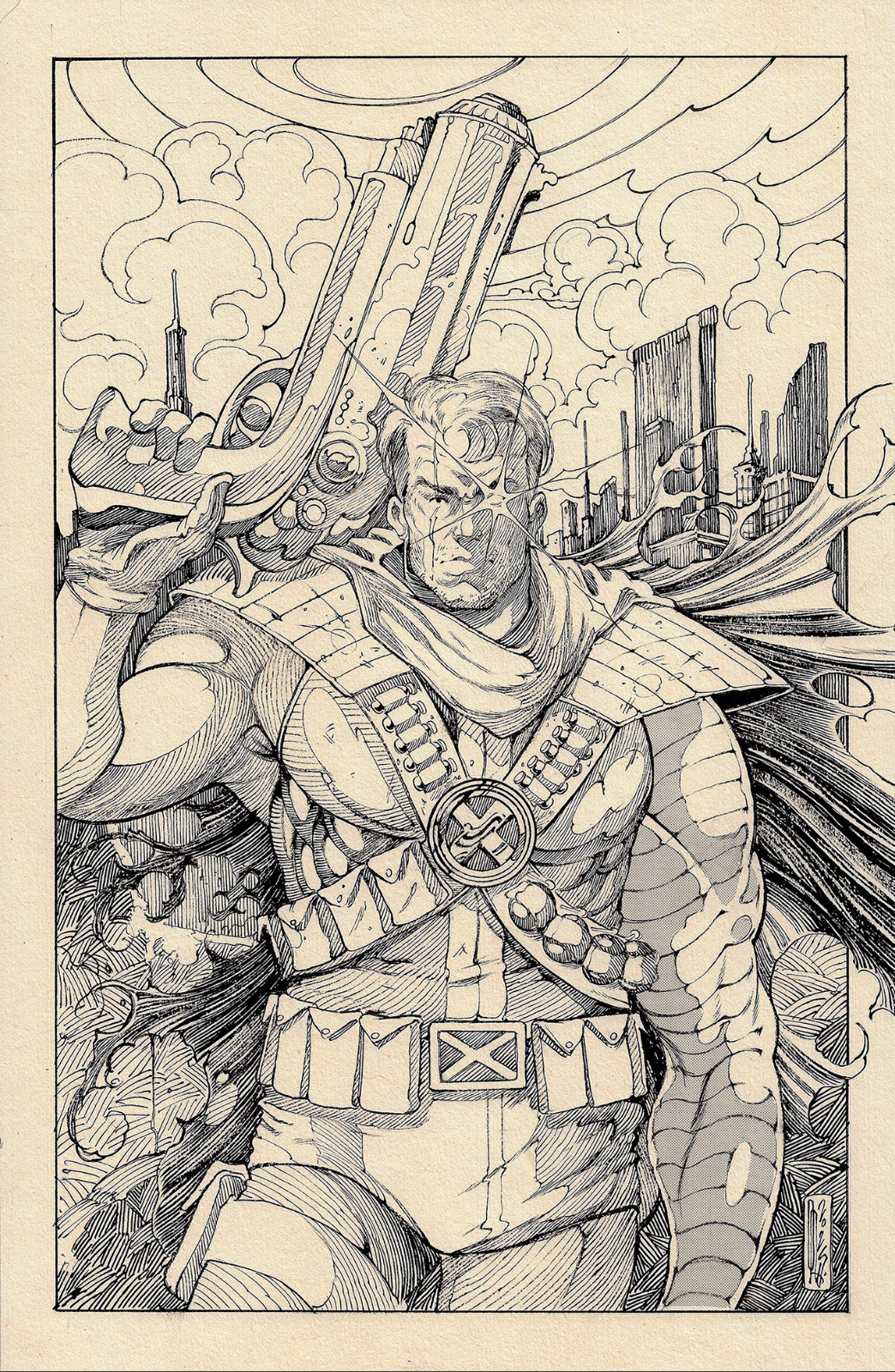 Cable X-men Marvel original art by Diego Andrade