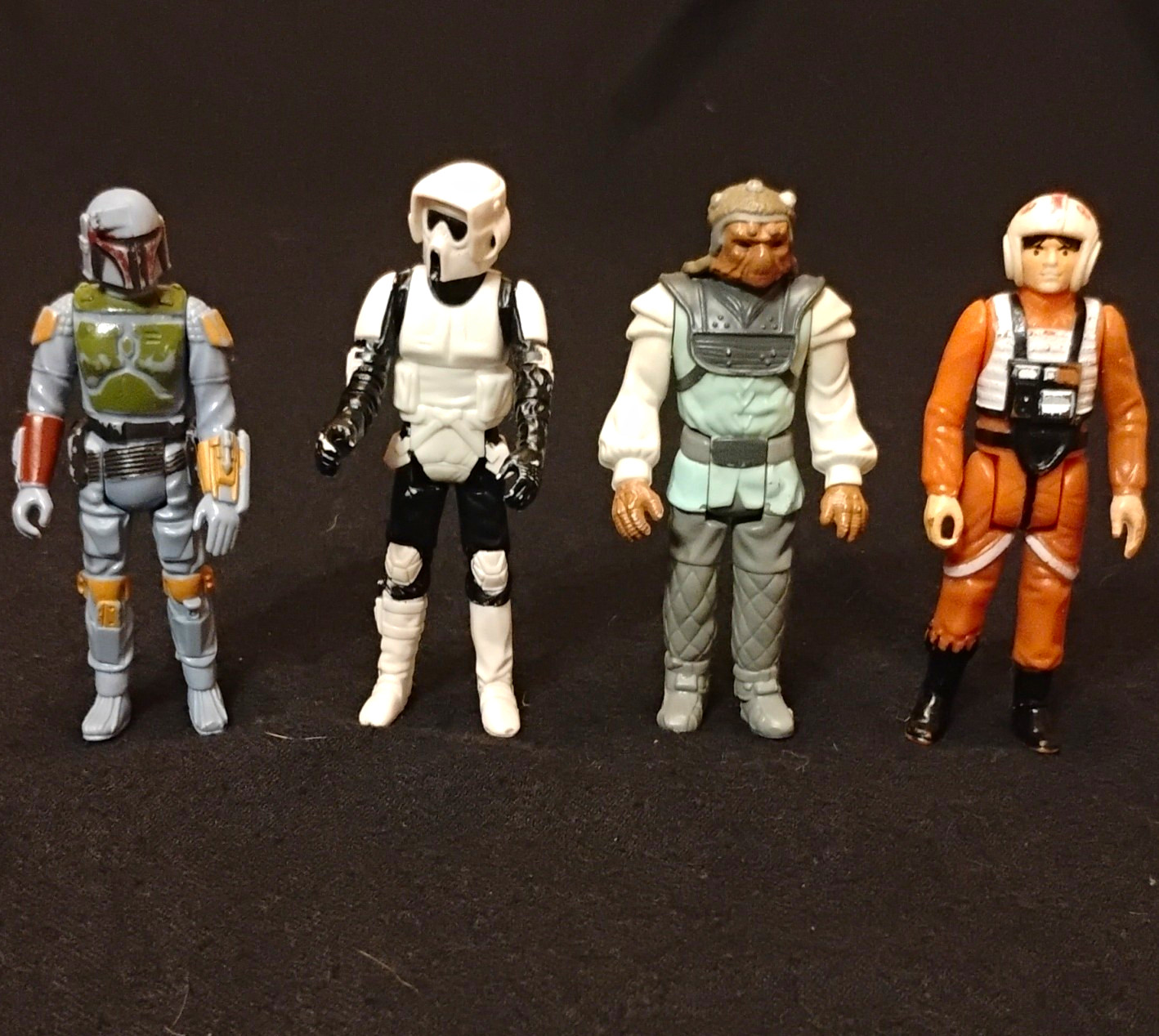 Vintage Star Wars Figures Lot 1978-1983 Boba Fett Biker Scout Nikto Rebel Pilot