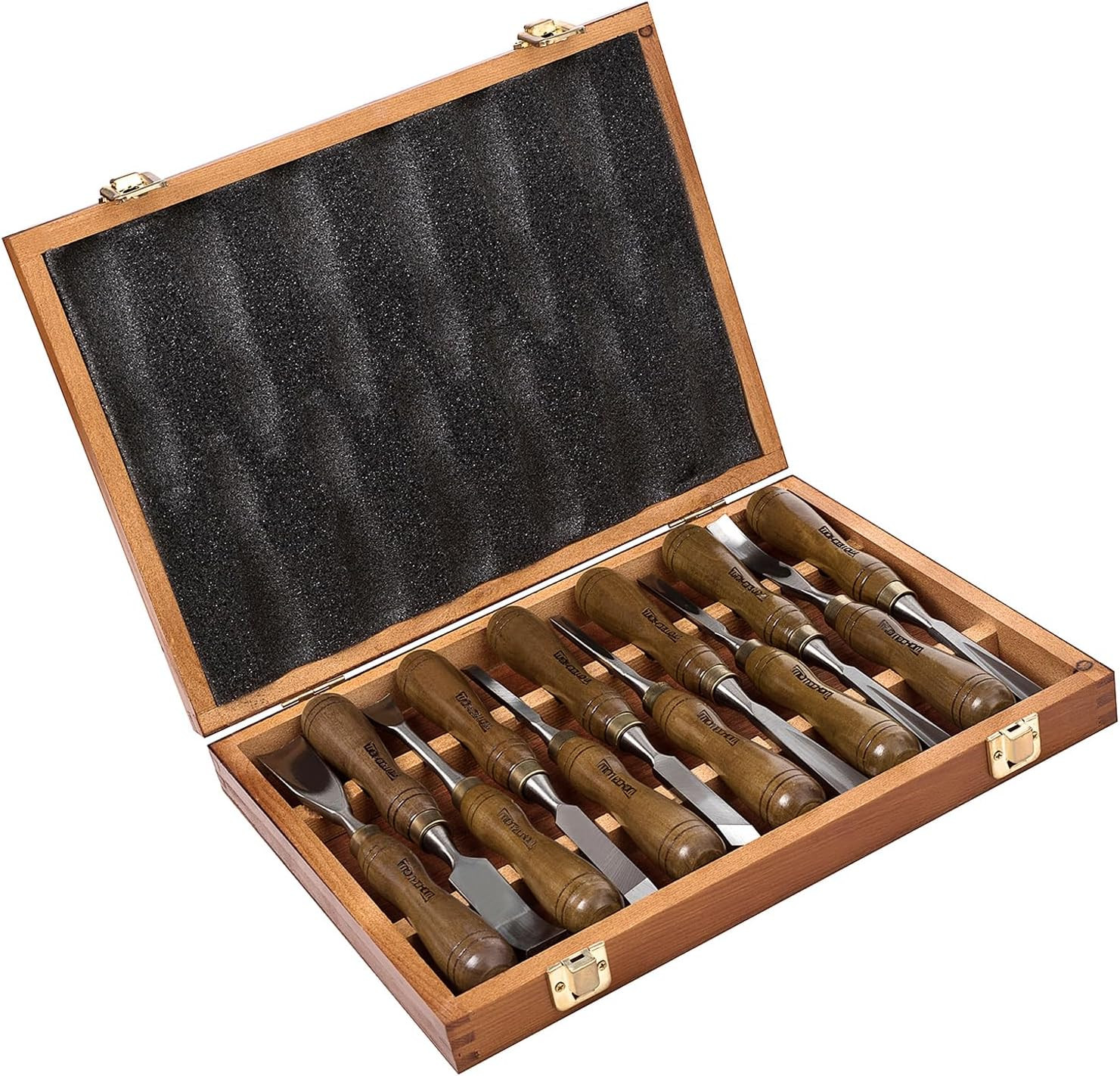 12-Piece Wood Carving Chisel Tools Set, Sharp CR-V Steel Blades | Precision wood