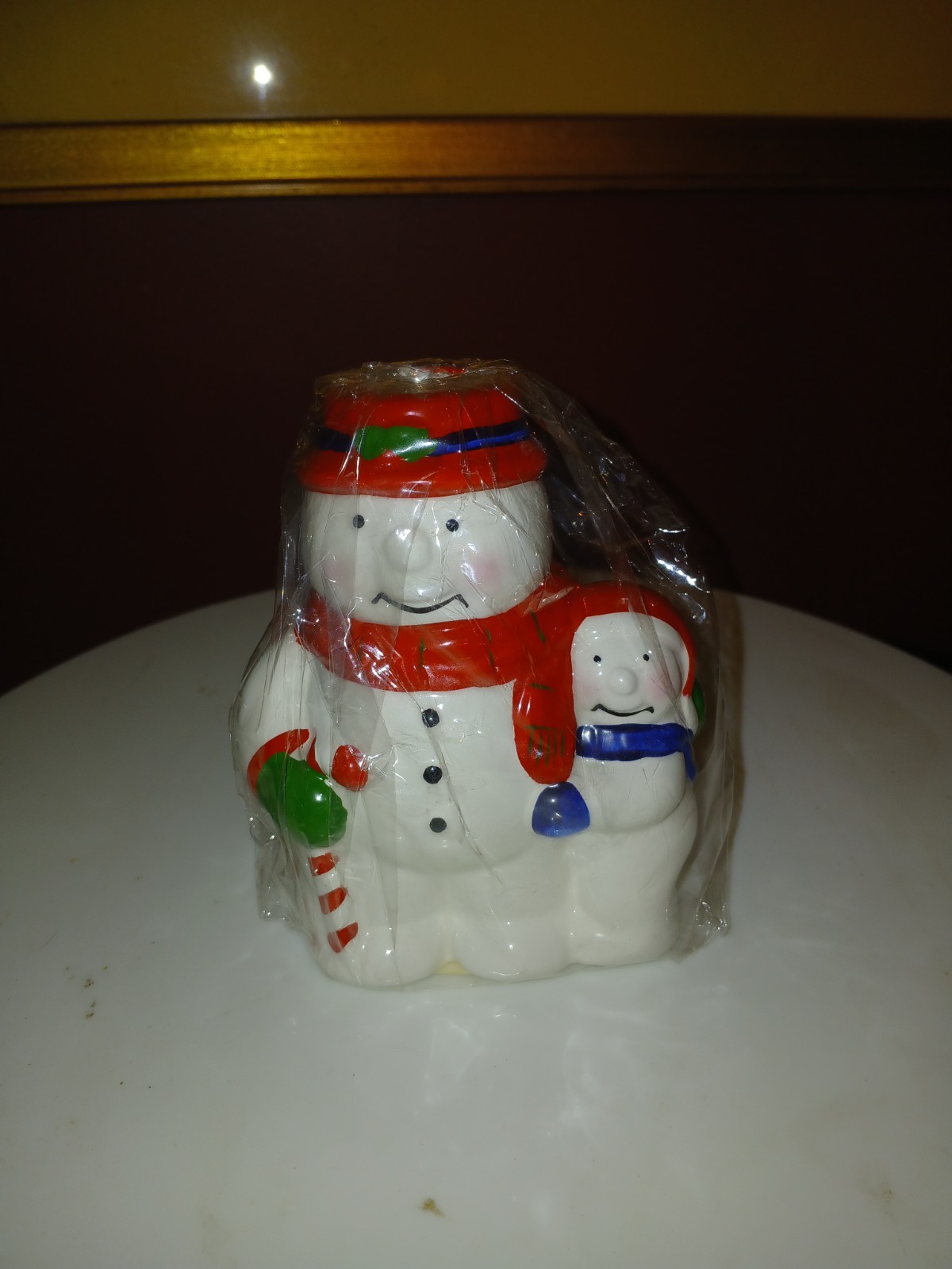 Vintage Hermitage Pottery 1995 Snowman Ceramic Candle Holder Vintage Hermitage Pottery 1995 Snowman Ceramic Candle Holder