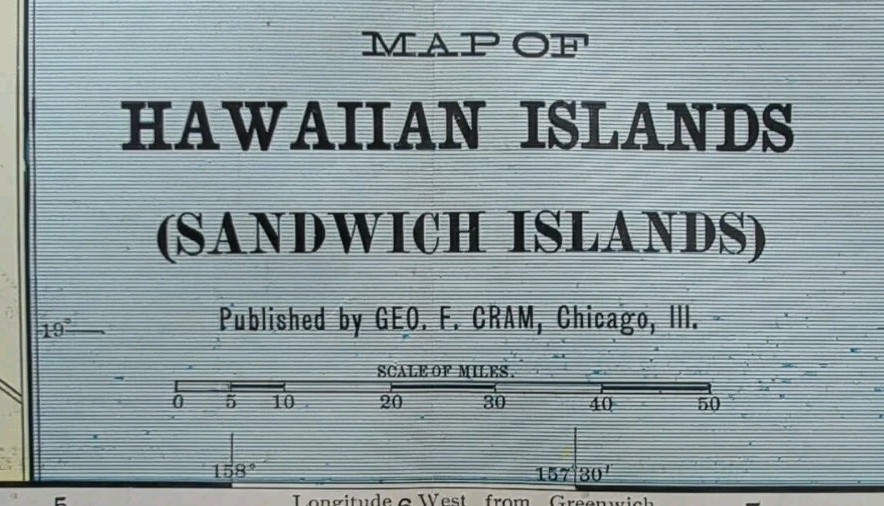 Vintage 1902 HAWAIIAN ISLANDS Map 22
