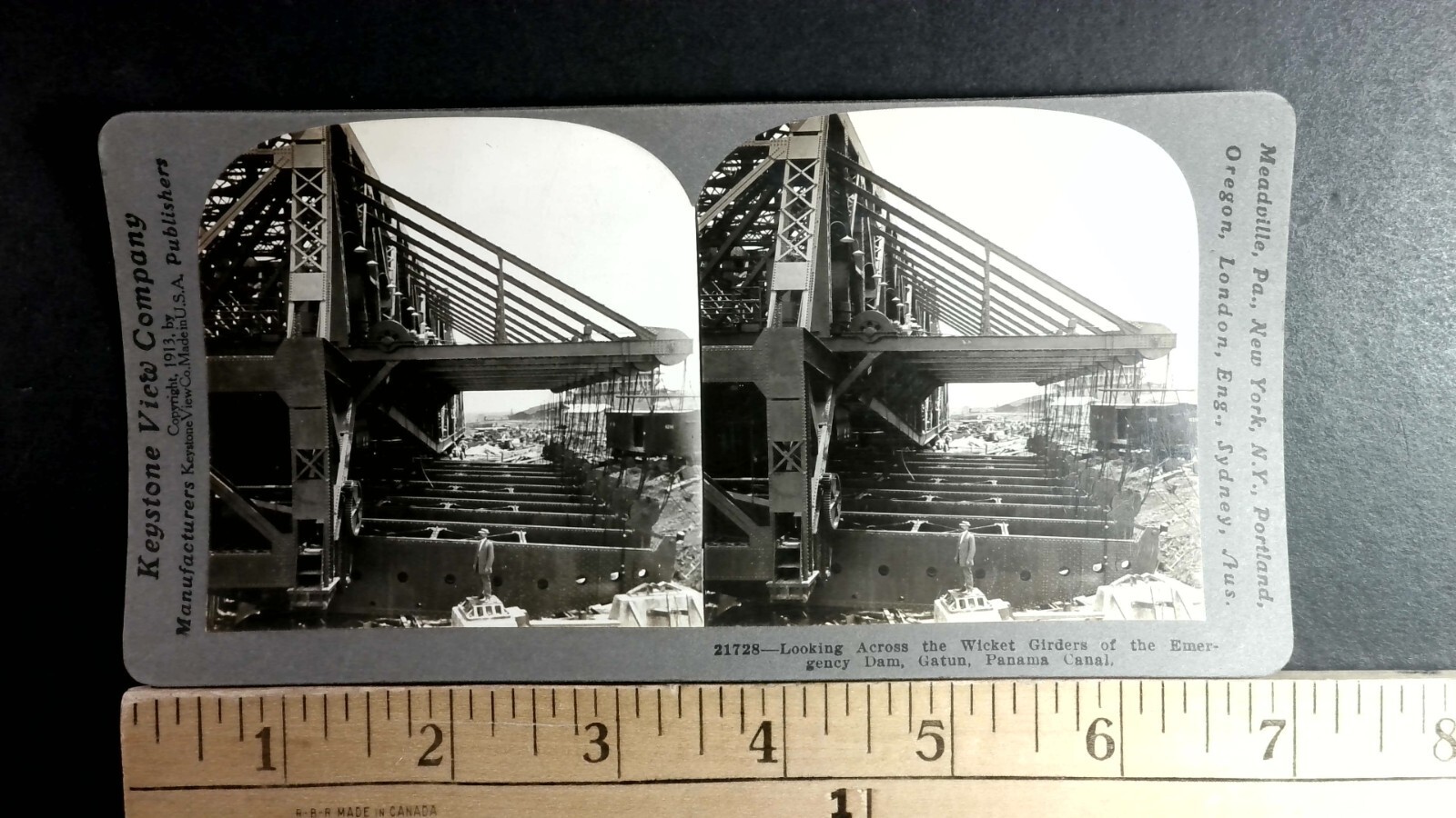Gatun Panama Canal Wicket Girders Stereoview Keystone View Co. 1913 Engineering
