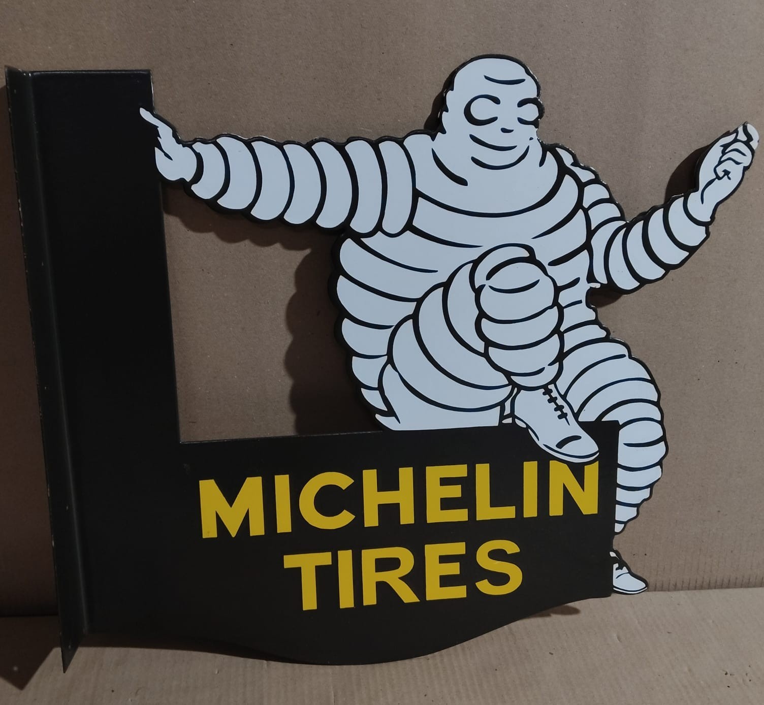 Michelin Tires Porcelain Enamel Sign 22 x 18 Inches 2 Sided