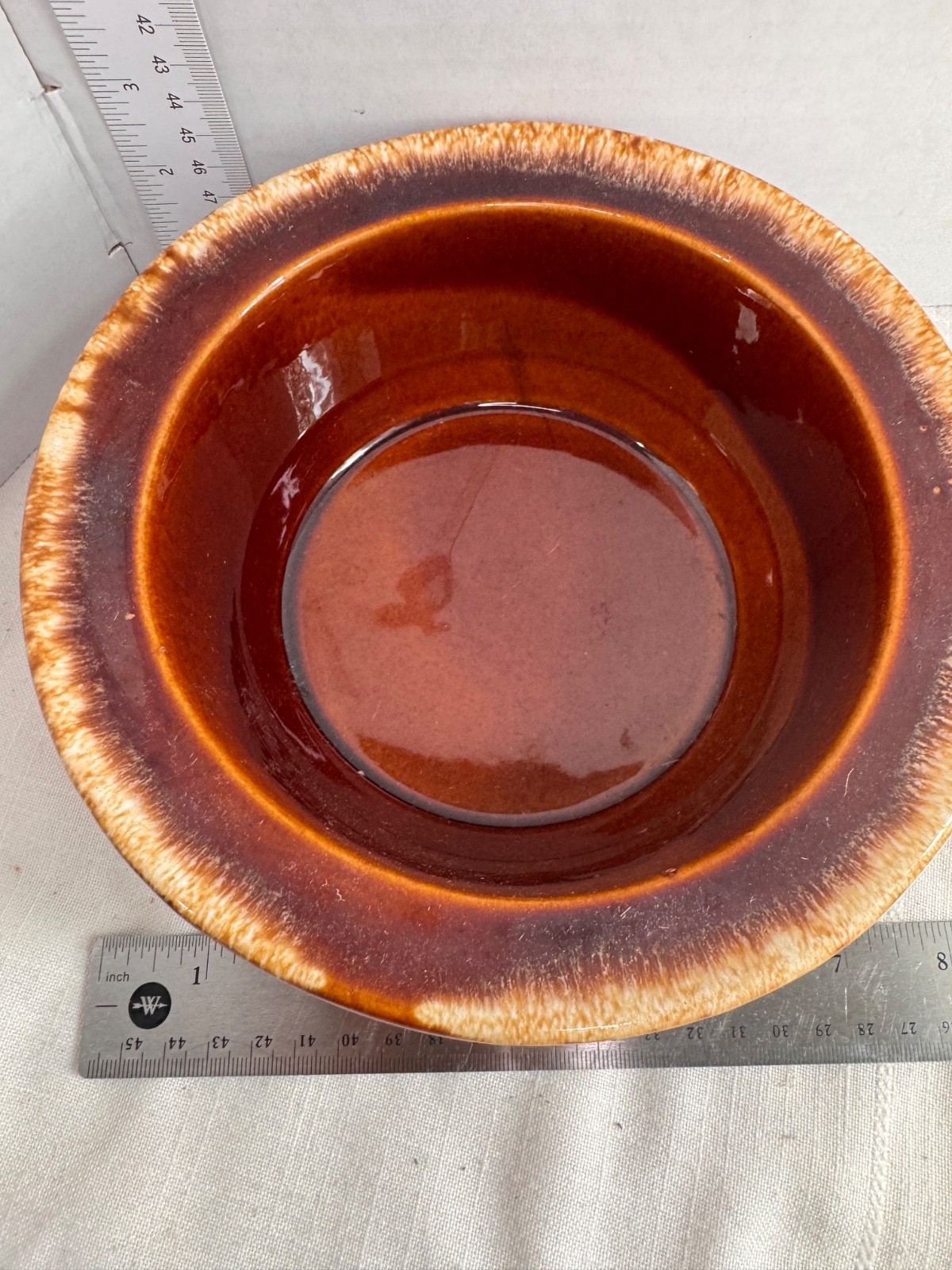 Vintage Hull Brown Drip Glaze Oven Proof Casserole NO LID No Chips
