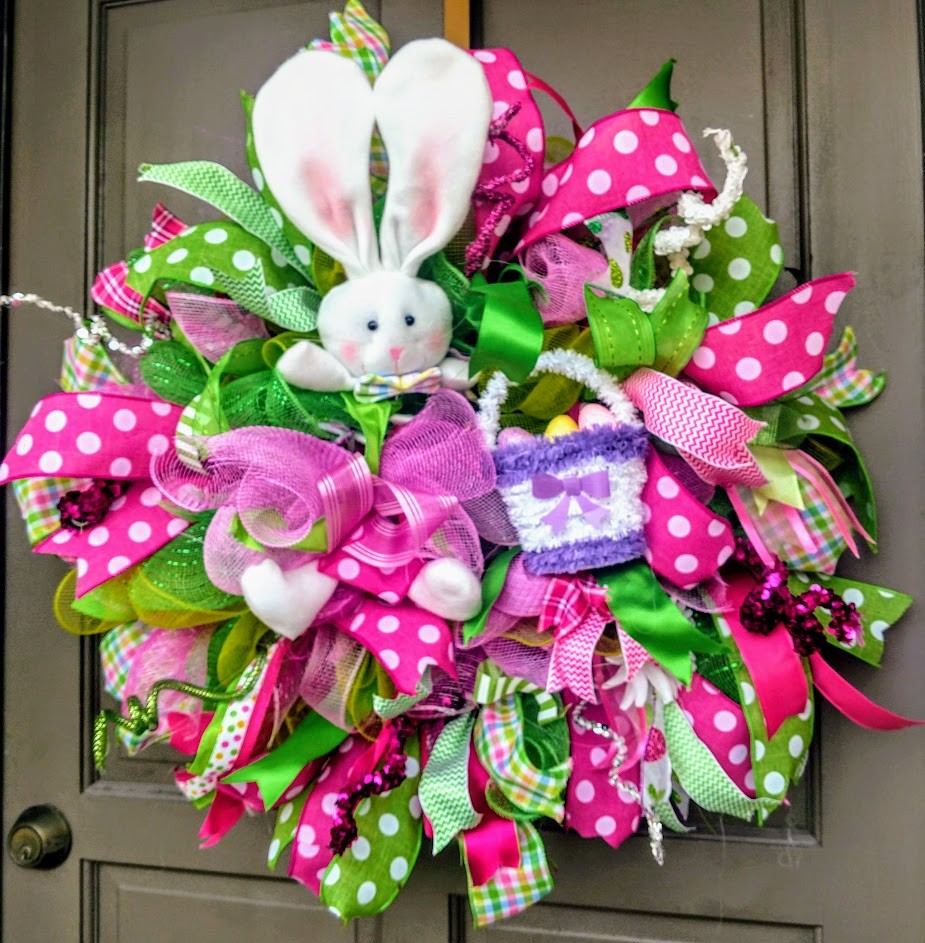 Spring Easter Bunny Wreath Large 24\