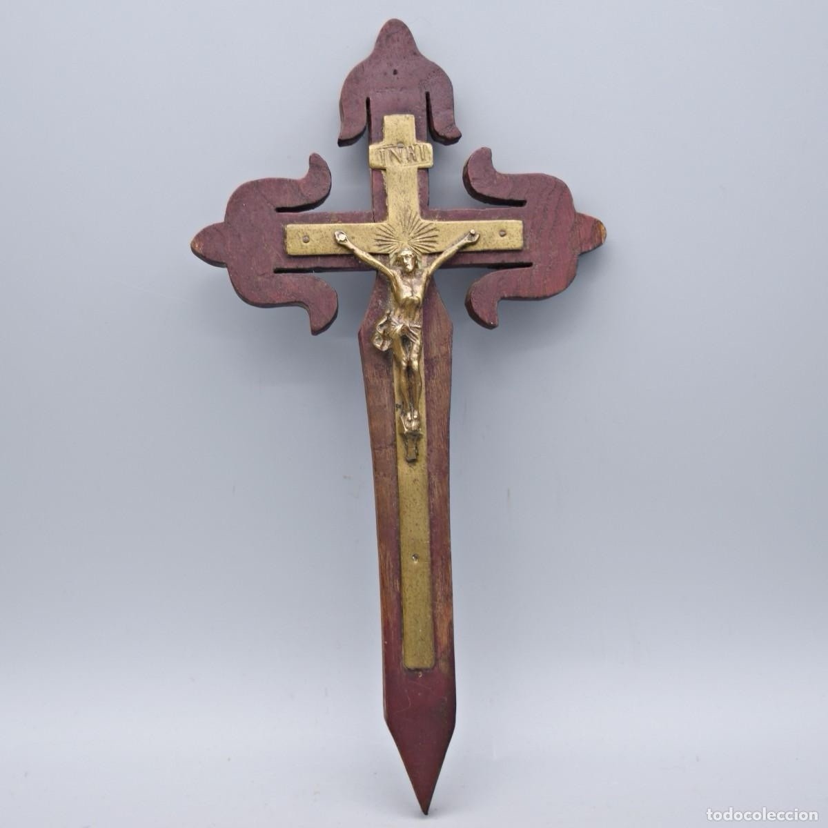 Antique Spanish Catholic Crucifix | Knights of Santiago Religious Order | 23 cm