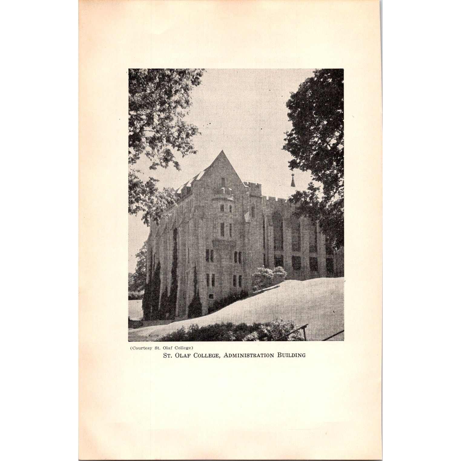 St Olaf College Administration Building 1935 MN Book Plate Print SI20