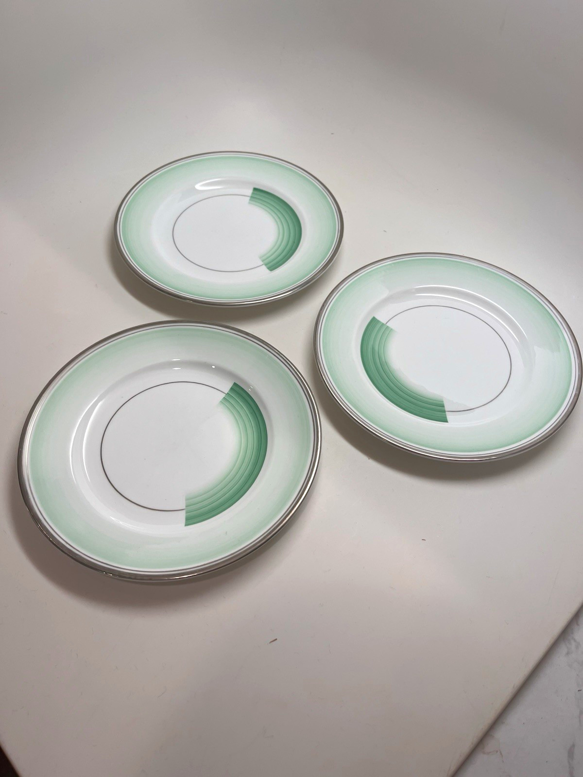 RARE Shelley dessert plates Set of 3 England ART DECO