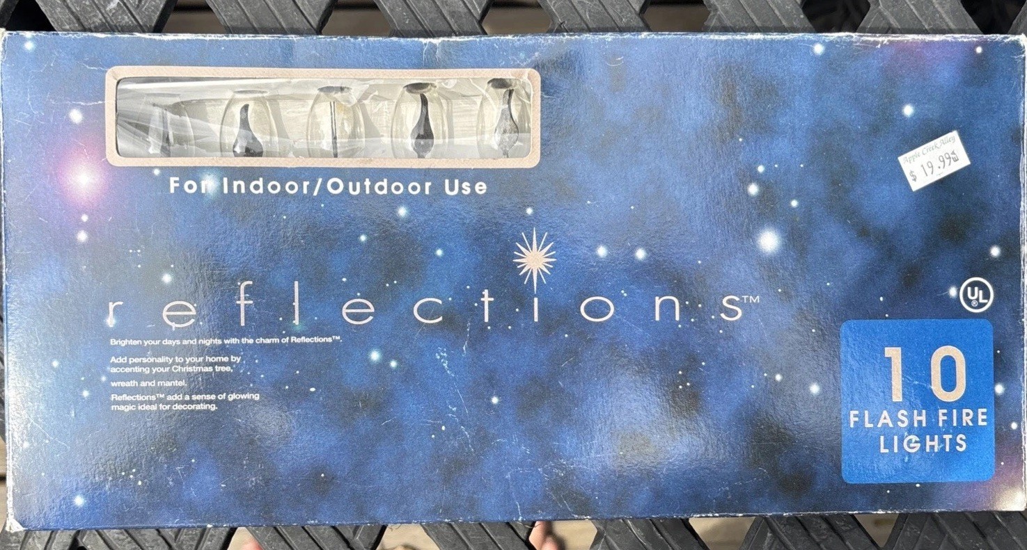 Reflections Flash Fire Xmas Lights Indoor/Outdoor Flickering Flame (nos) VIDEO Reflections Flash Fire Xmas Lights Indoor/Outdoor Flickering Flame (nos) VIDEO
