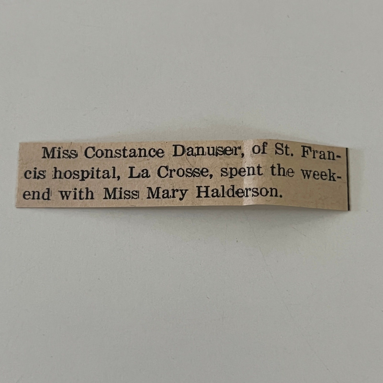 Miss Constance Danuser of St. Francis 1936 Galesville WI Clipping SAH6-S37