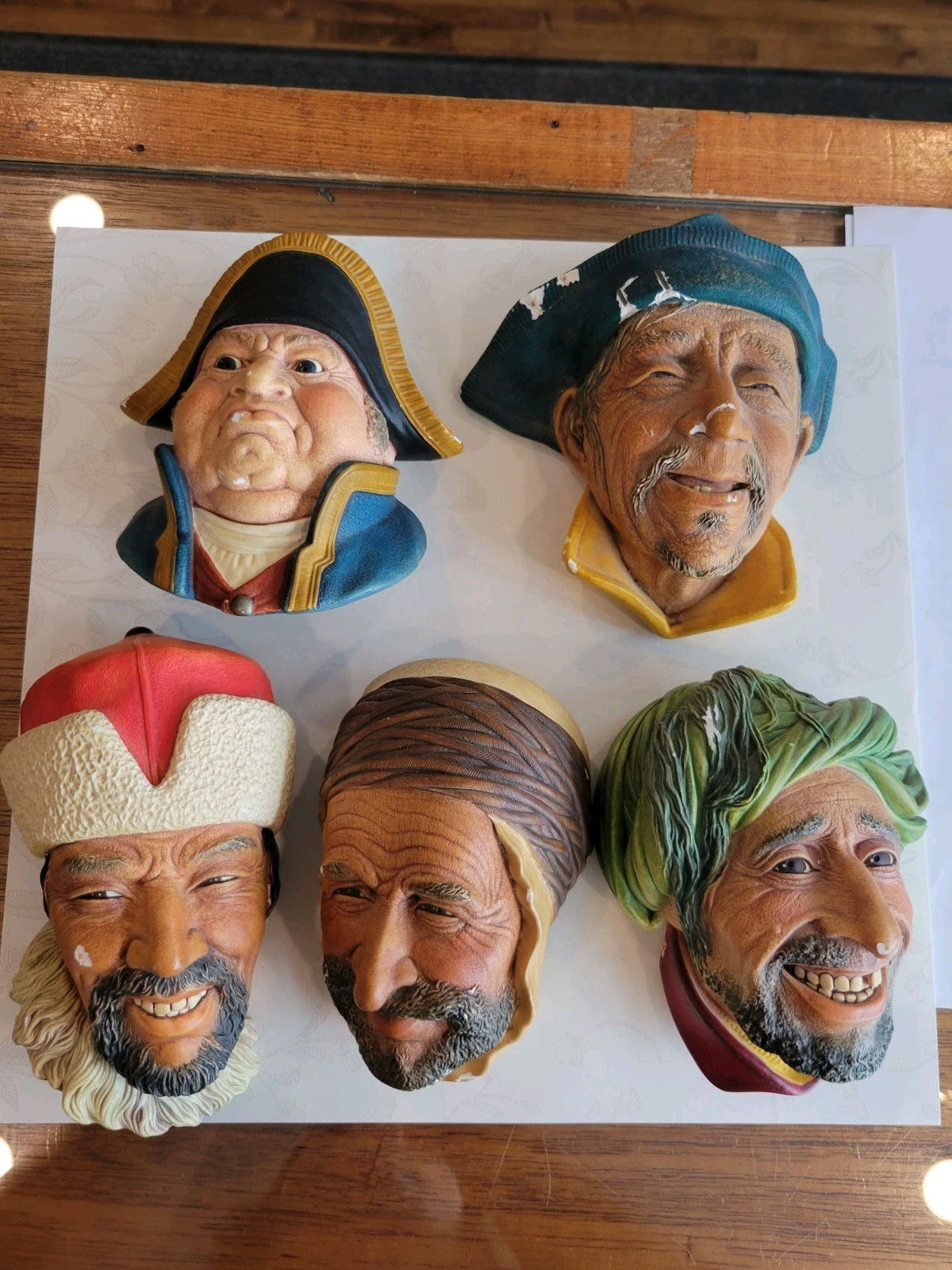 Vintage Bossons Chalkware Heads, England Lot of 6 Vintage Bossons Chalkware Heads, England Lot of 6