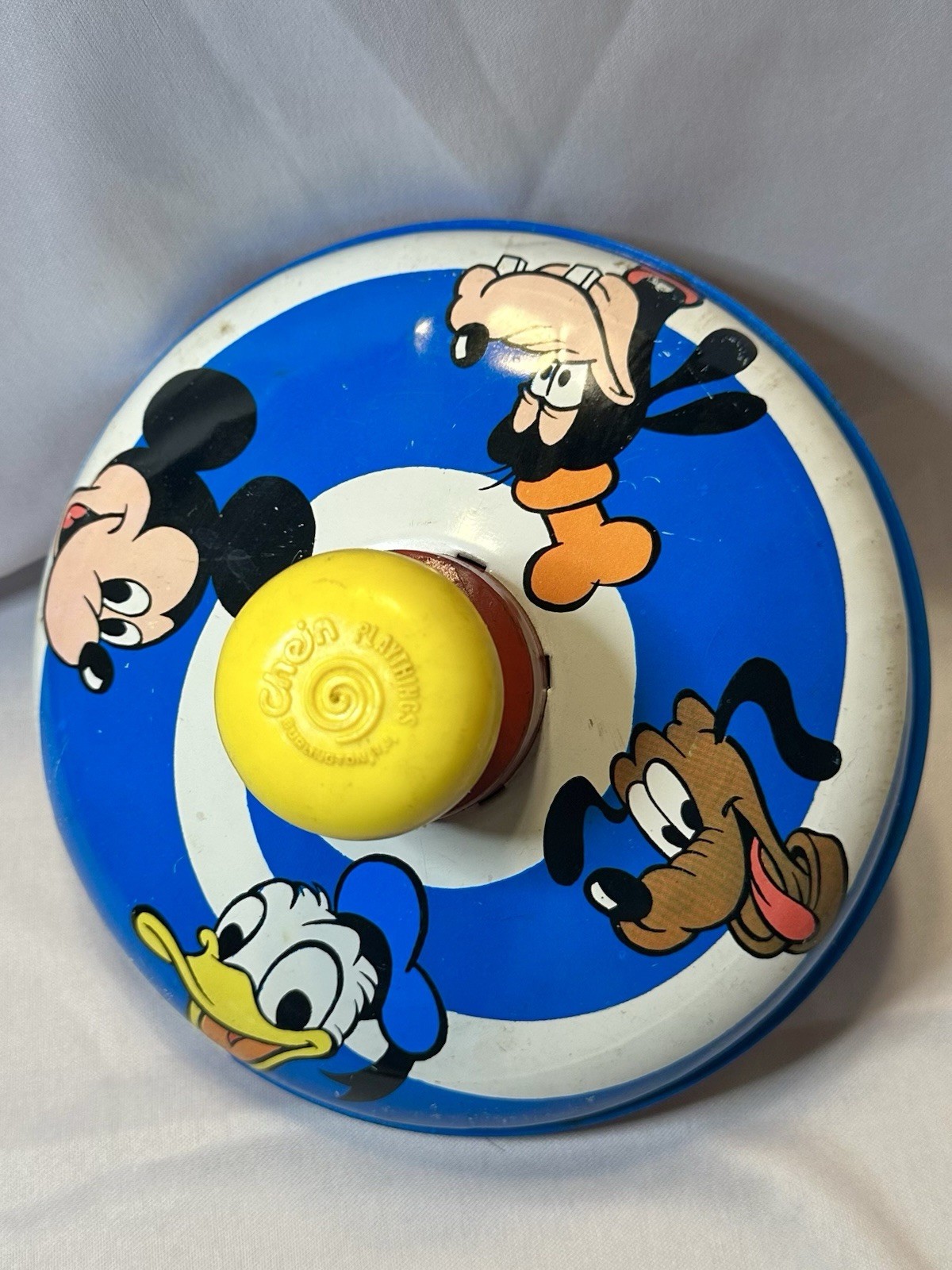 Vintage 1973 Walt Disney Productions Chein Playthings Tin Litho Spinning Top