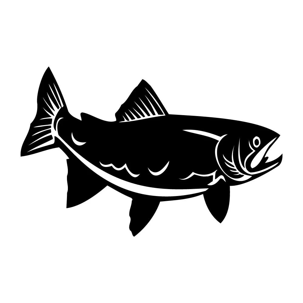 Trout Fish Fishing Rainbow Decal Sticker Black Die Cut Vinyl