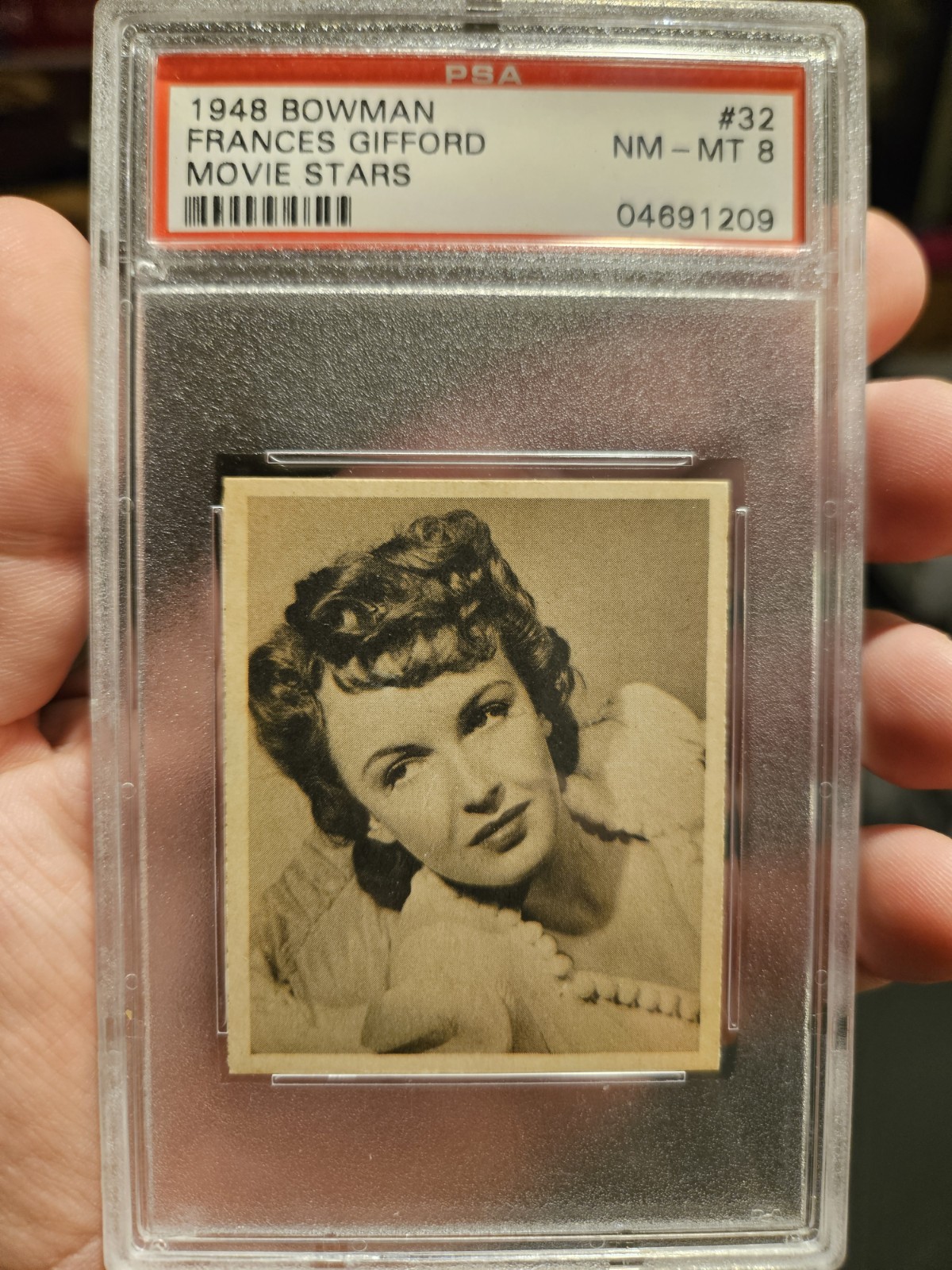 PSA 8 1948 Bowman Frances Gifford Movie Stars #32🔥POP 7🔥CRAZY CLEAN🔥VINTAGE🔥