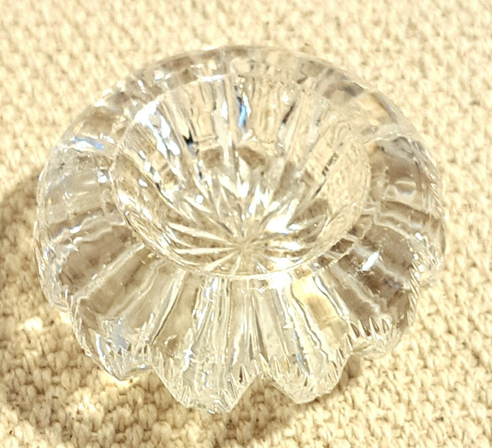Vintage Cut Crystal Glass Open Salt Dip Cellar - Round 2